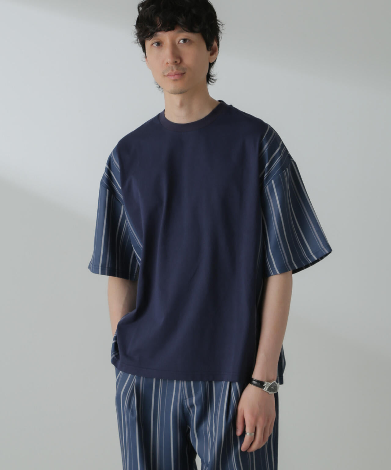切り替えパターンTシャツ 半袖(セットアップ可)