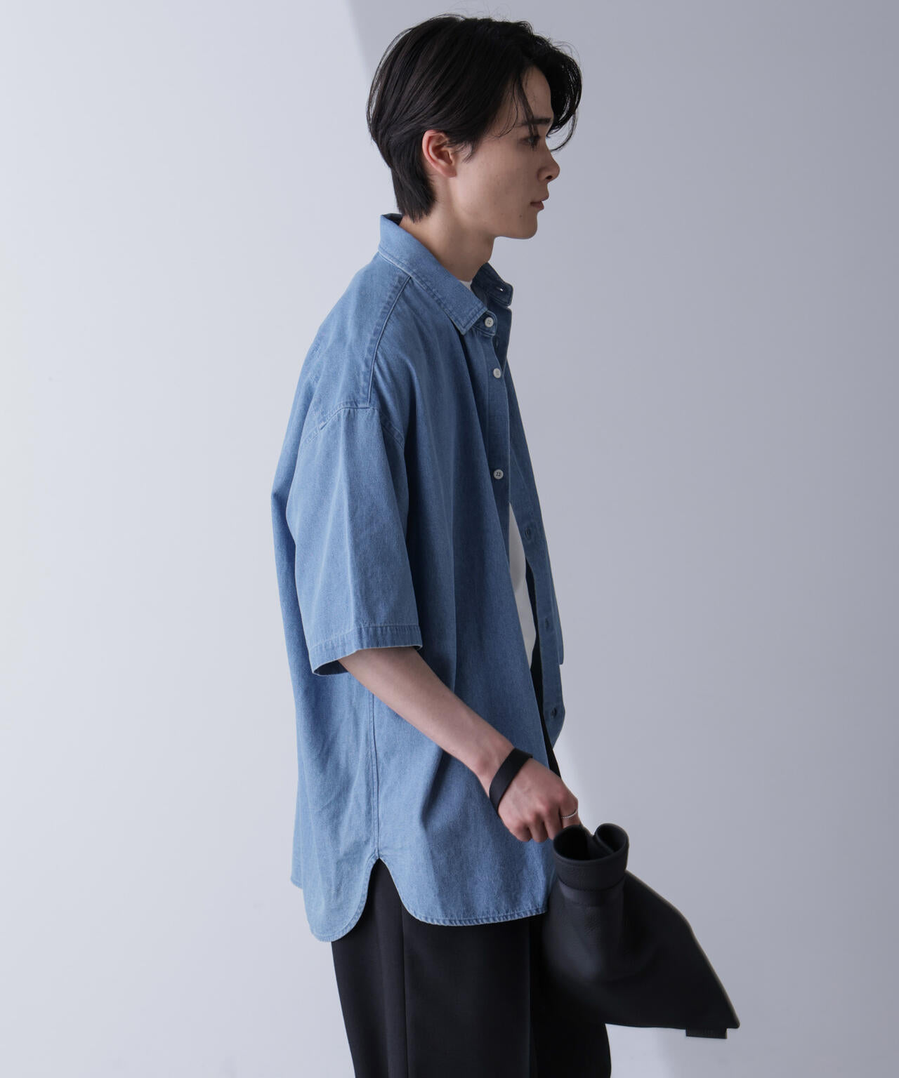 ライトデニムリラックスシャツ 半袖