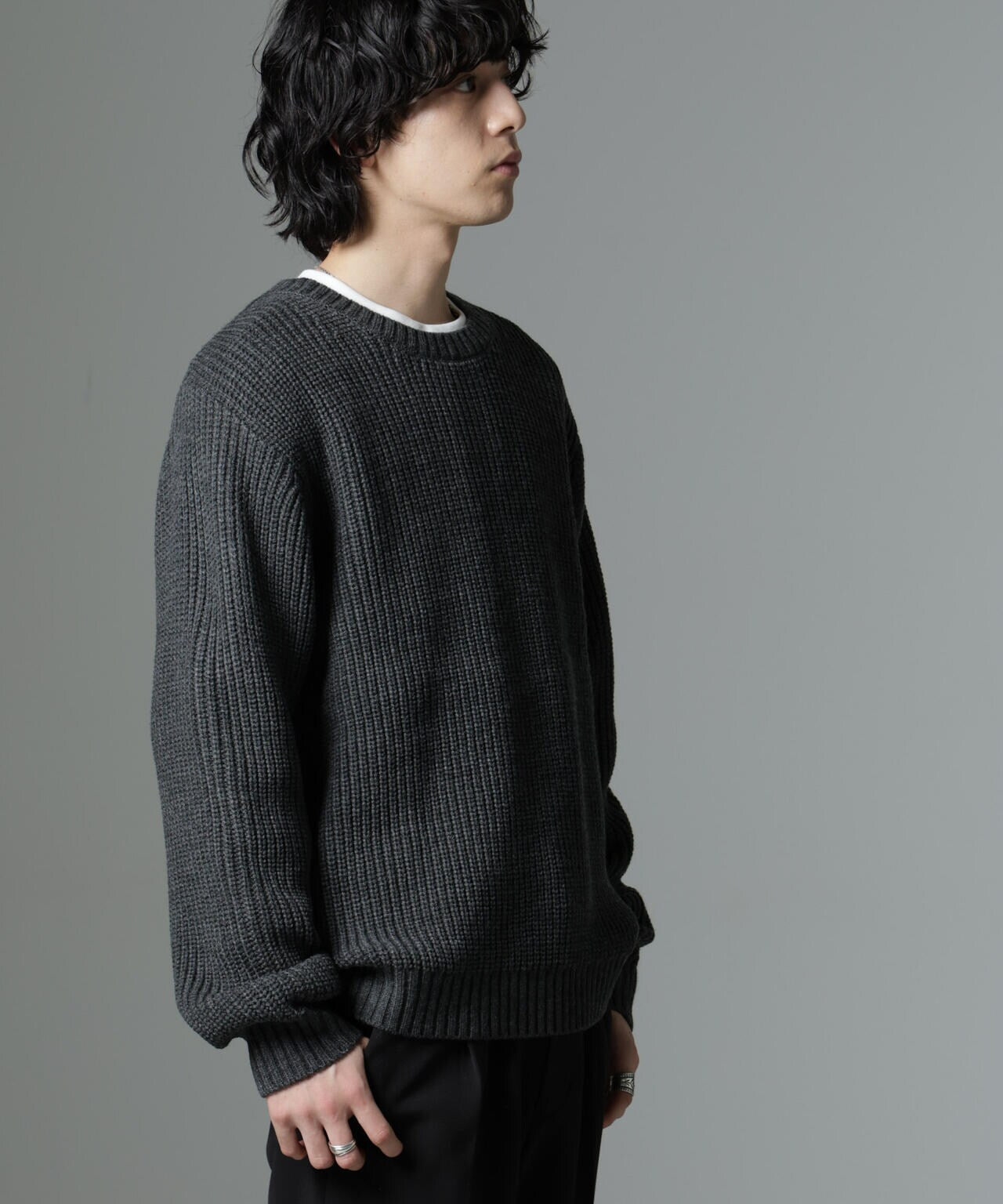 リラックス畦ニット