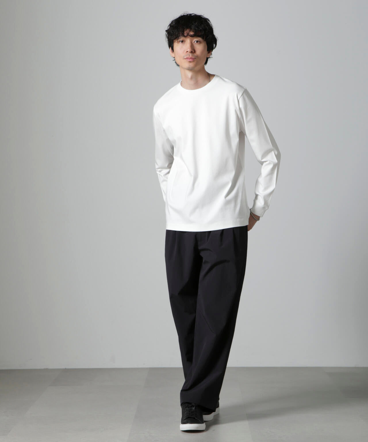アンチスメルクルーネックTシャツ 長袖