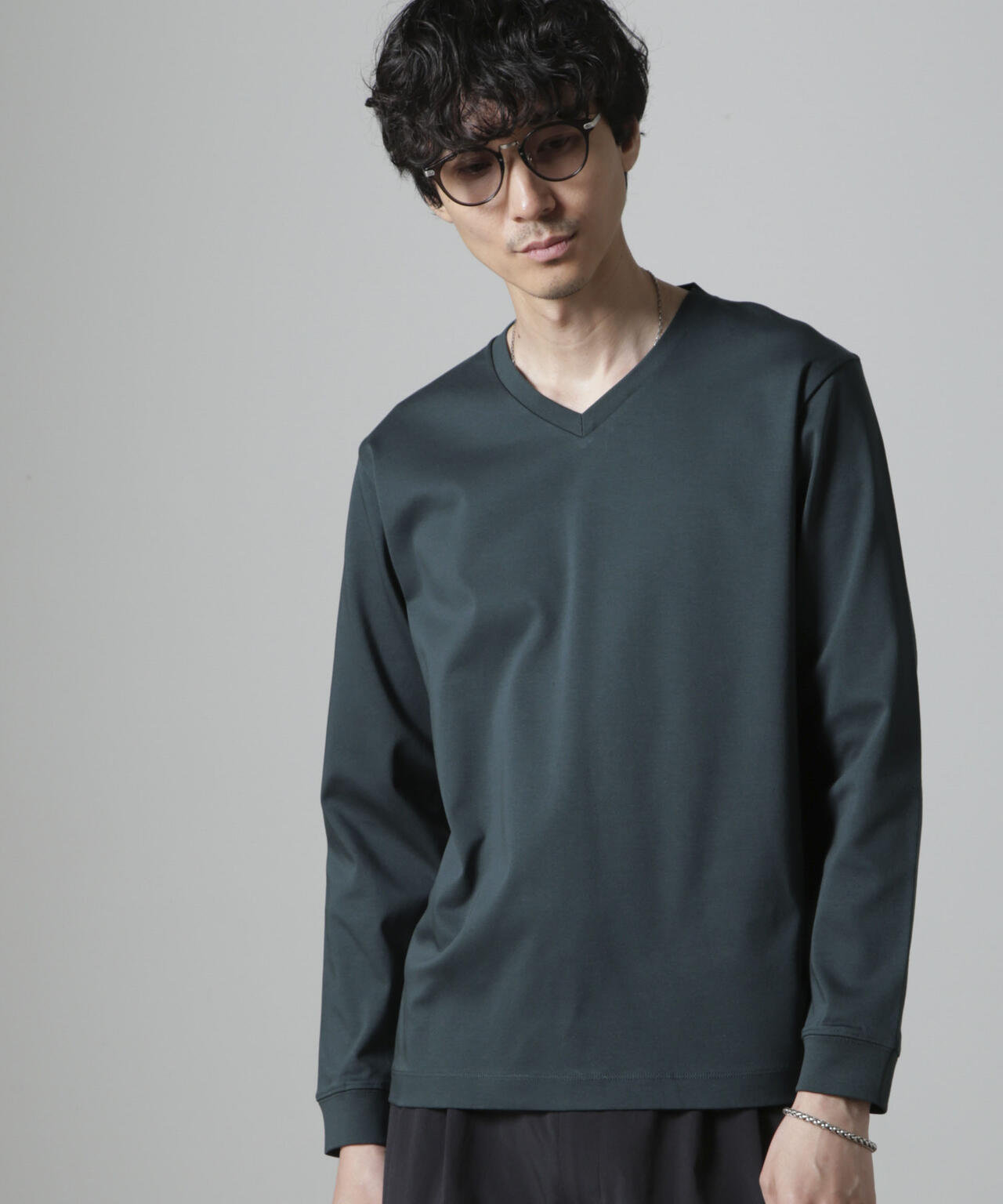 アンチスメルVネックTシャツ 長袖