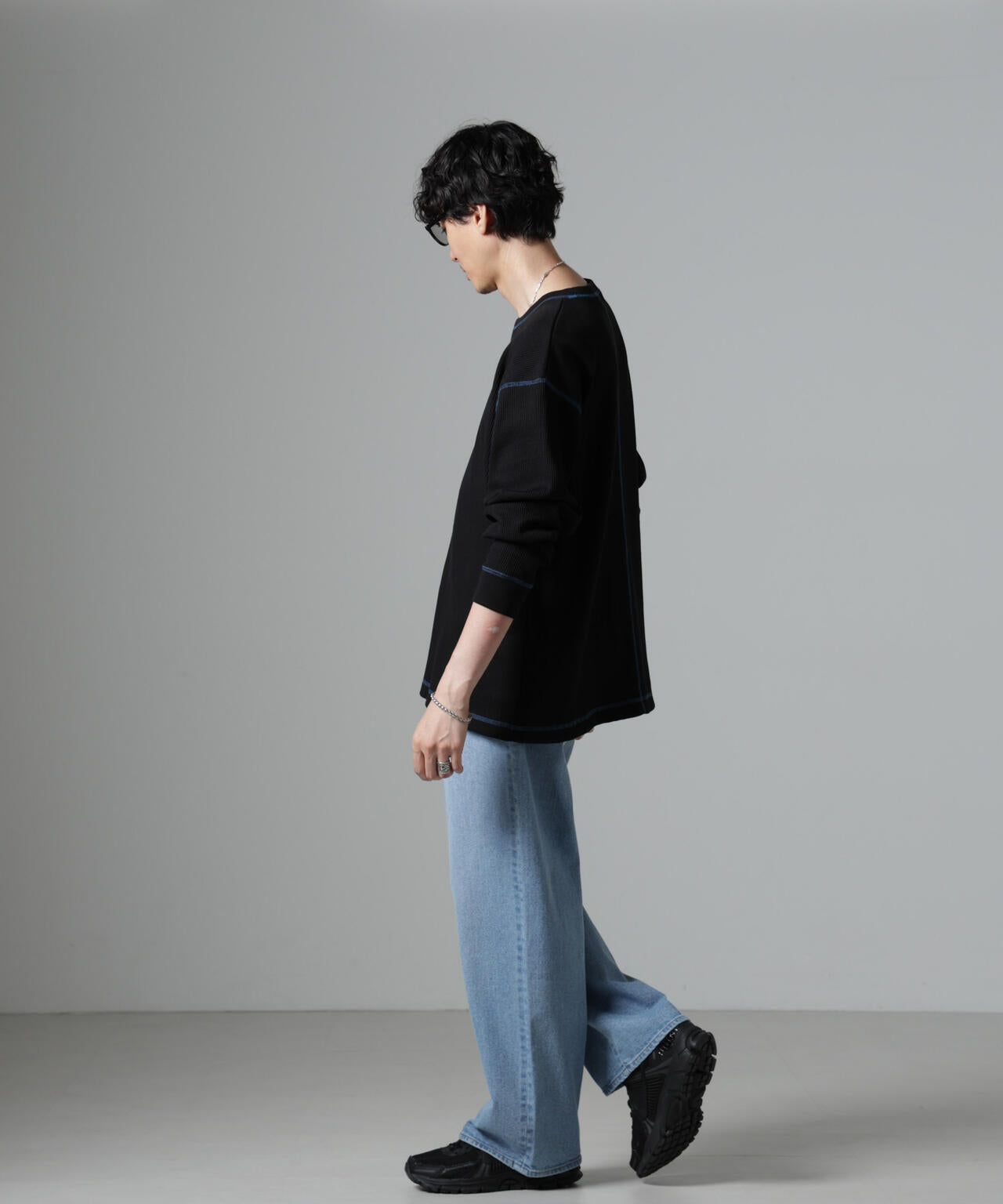 ステッチワッフルTシャツ 長袖