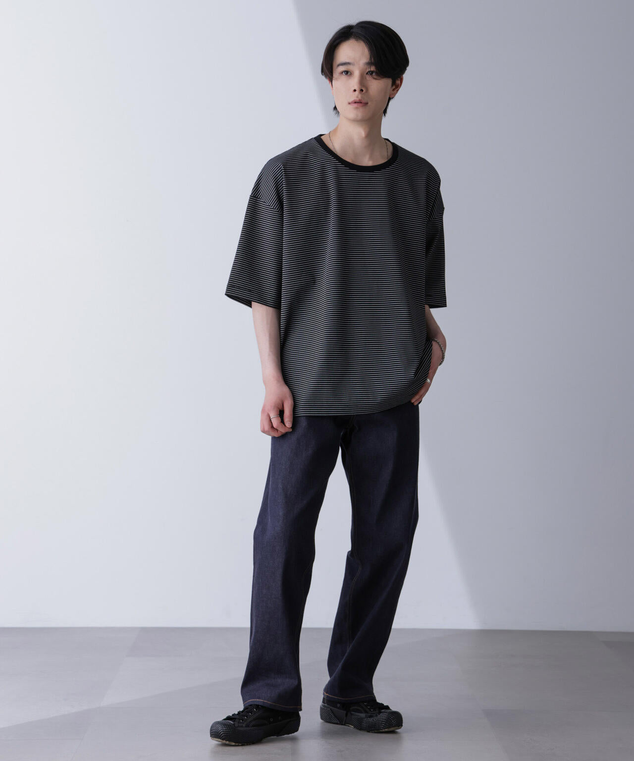 ビッグシルエットボーダーTシャツ 半袖