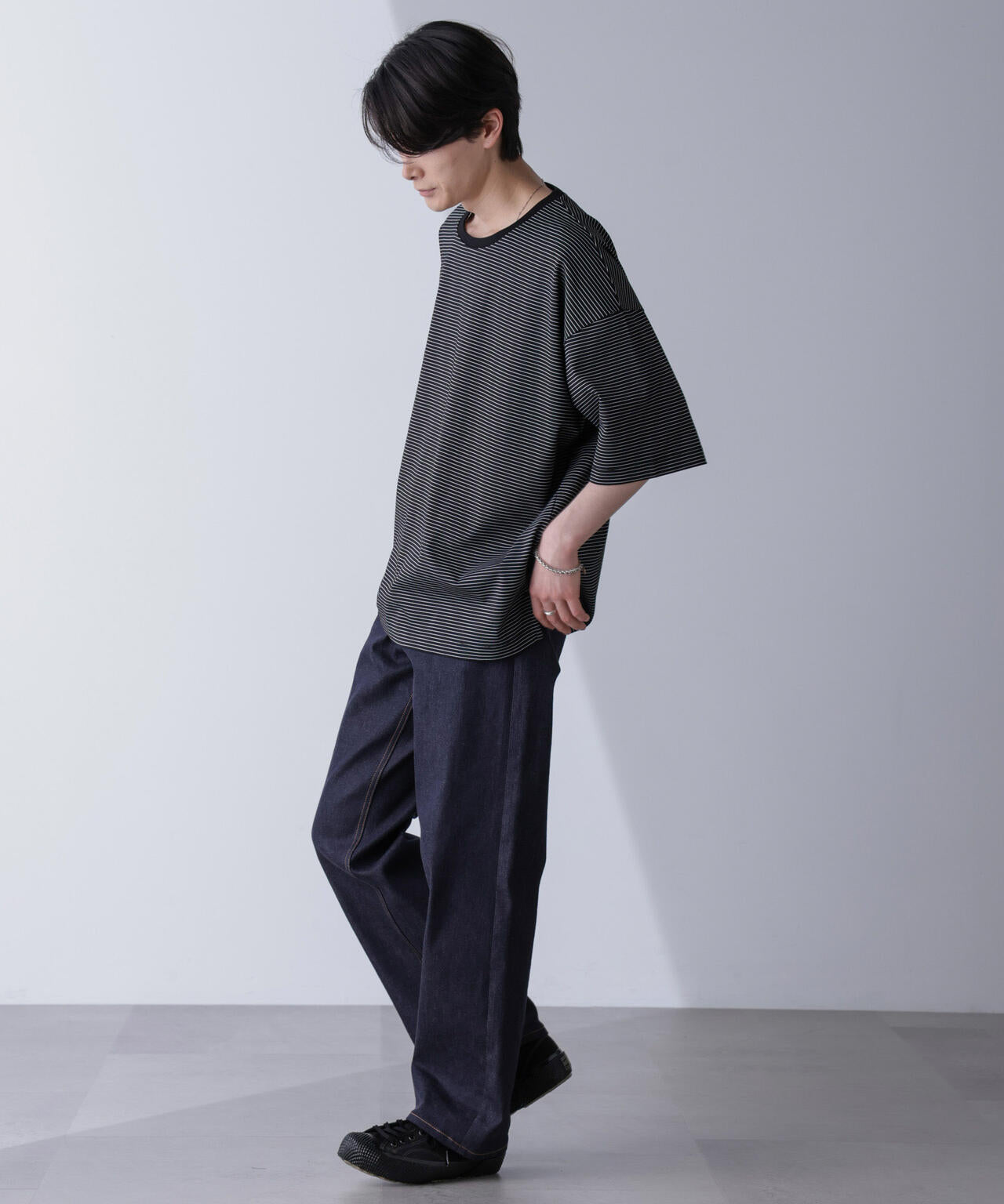 ビッグシルエットボーダーTシャツ 半袖