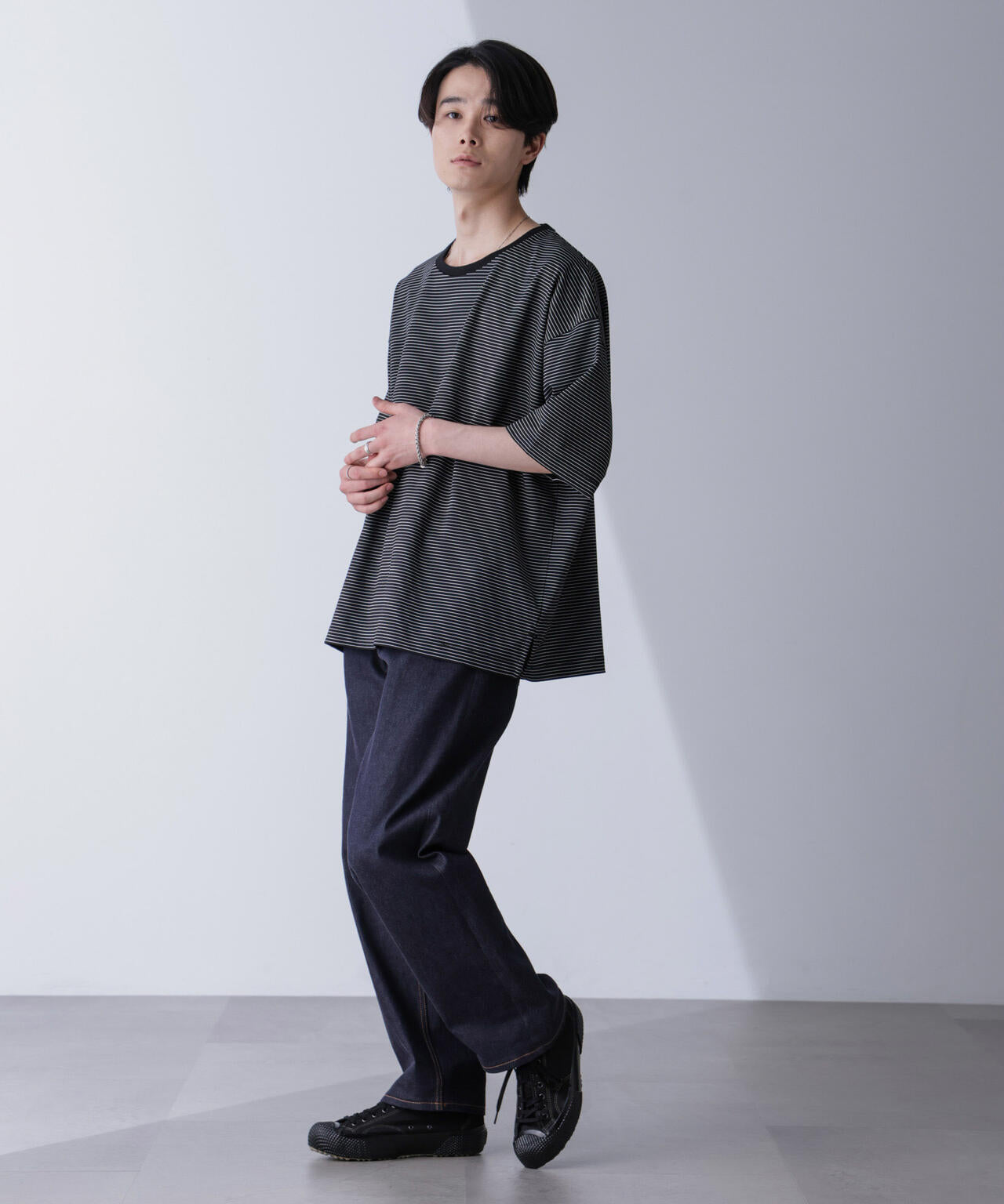 ビッグシルエットボーダーTシャツ 半袖