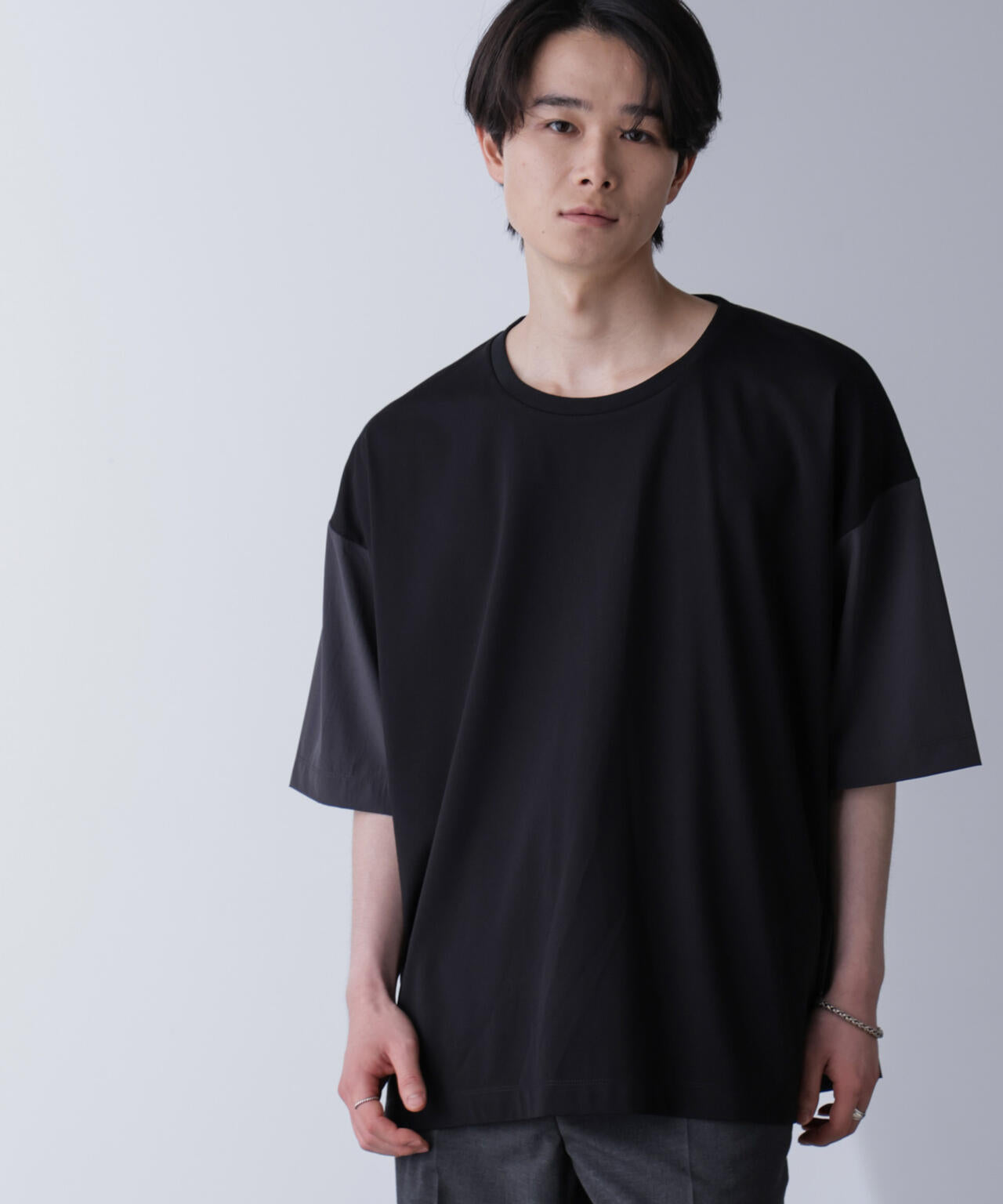 袖切り替えビッグTシャツ 半袖