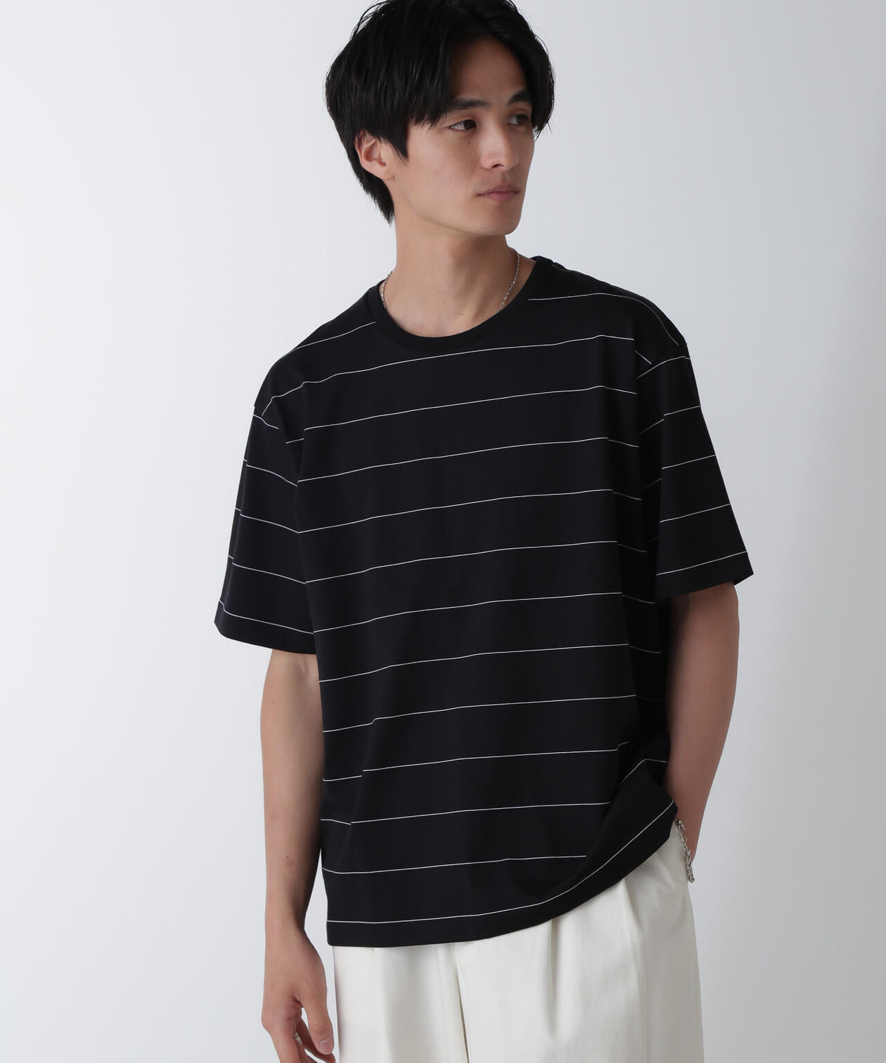 リラックスボーダーTシャツ 半袖