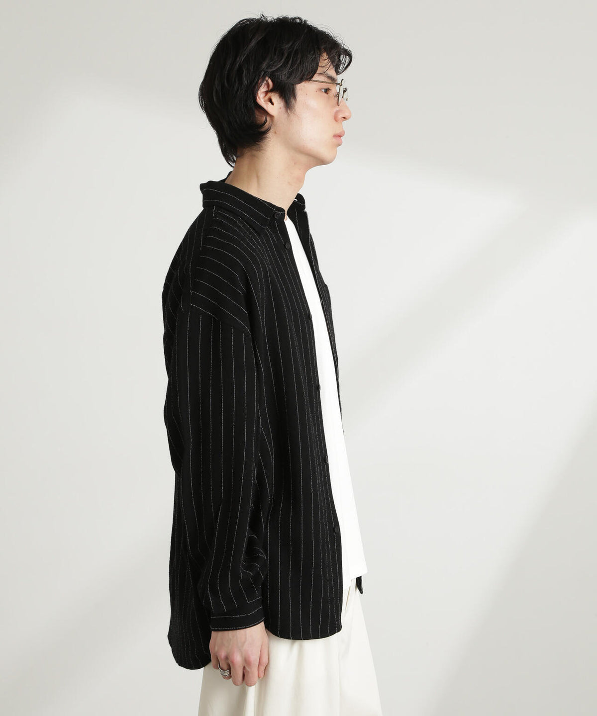 WEB限定/ピンストライプレギュラーカラーシャツ 長袖