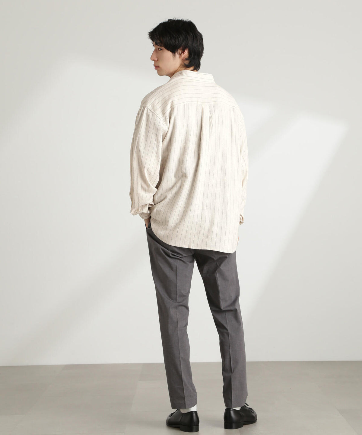 WEB限定/ピンストライプレギュラーカラーシャツ 長袖