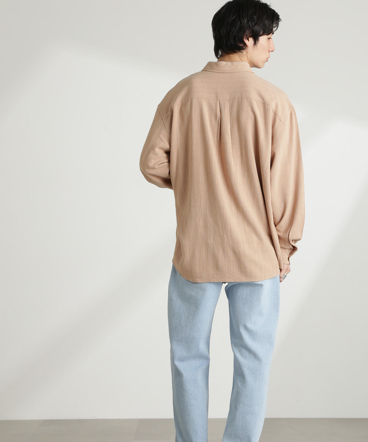 WEB限定/ピンストライプレギュラーカラーシャツ 長袖