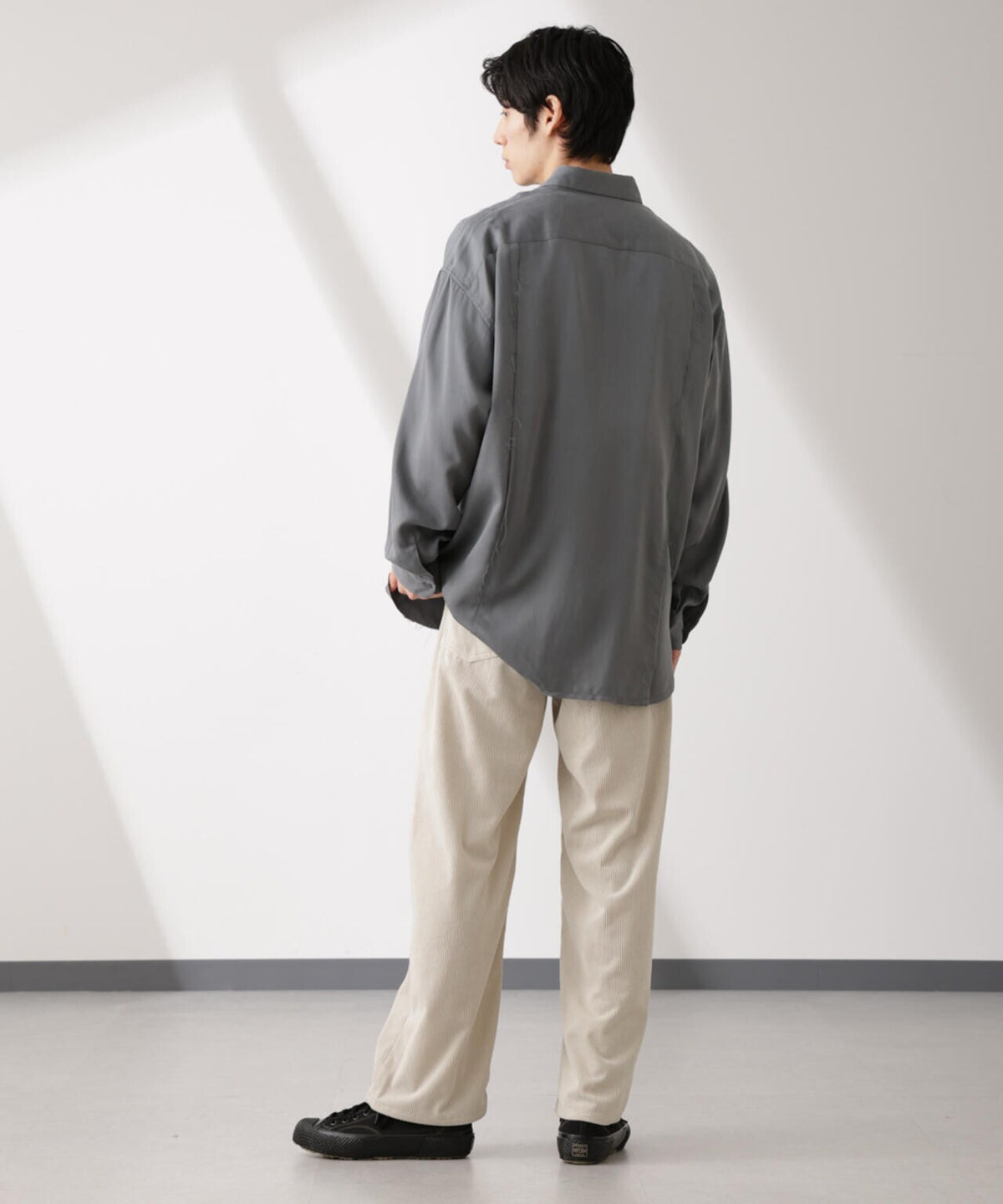 カットオフワイドドレープシャツ 長袖