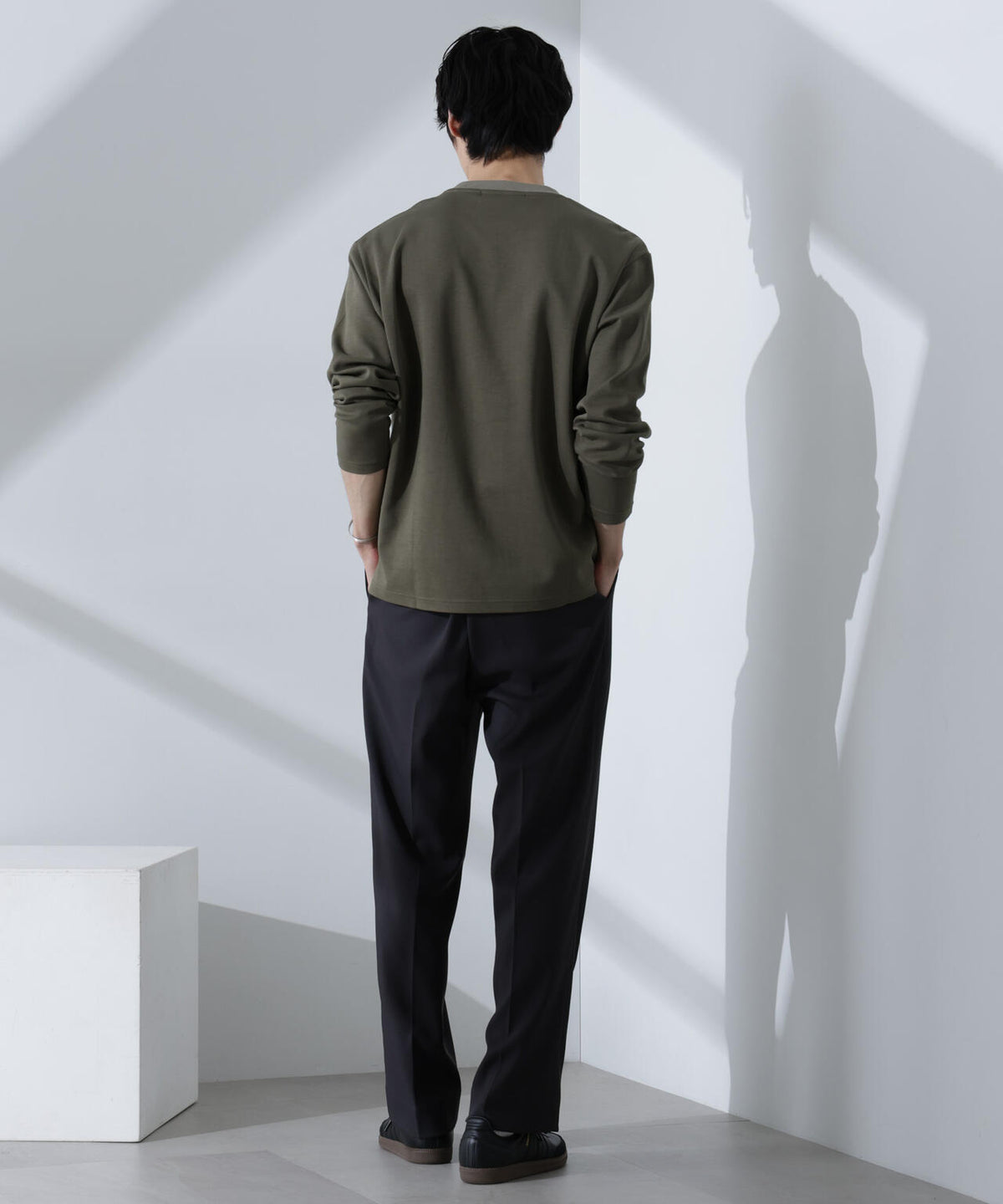 2トーンシルケットTシャツ 長袖