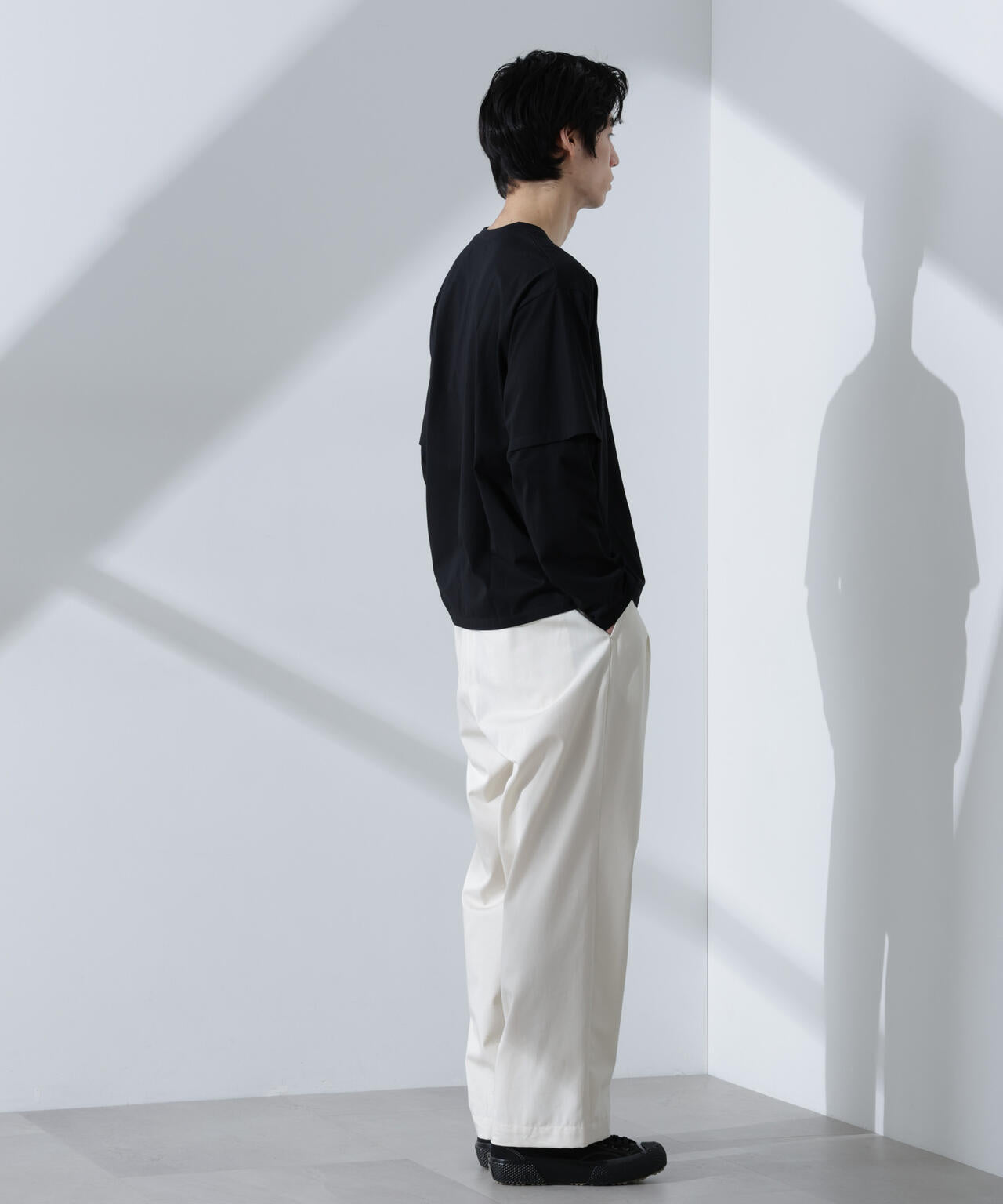 フェイクレイヤードTシャツ 長袖