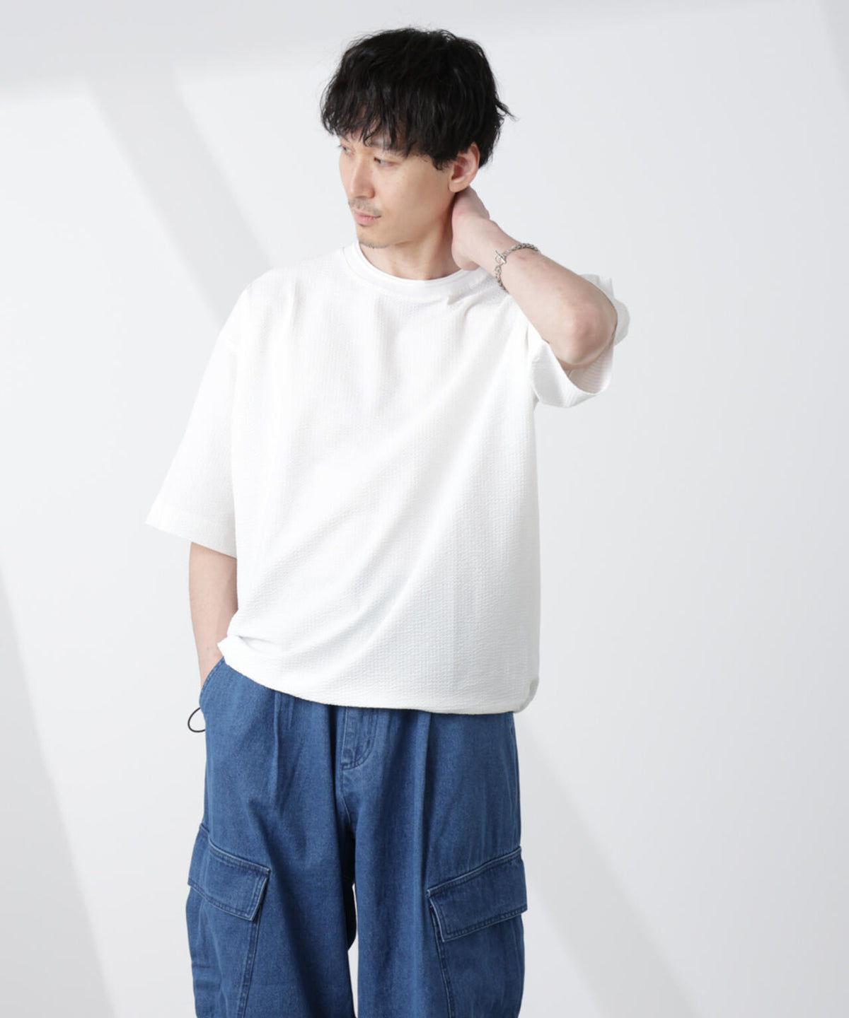 シルケットサッカーワイドTシャツ 半袖
