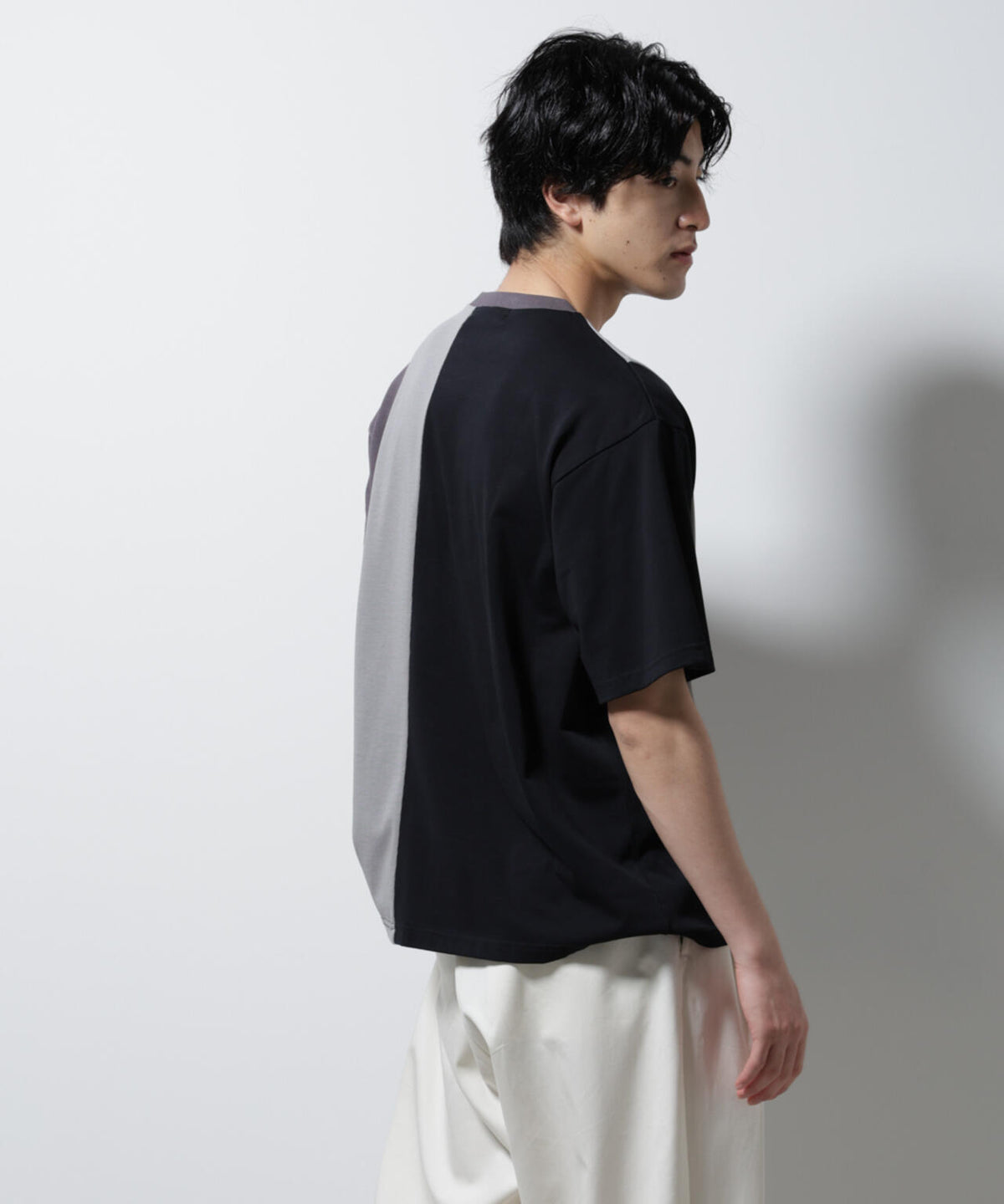 デザイン切替クルーネックTシャツ 半袖