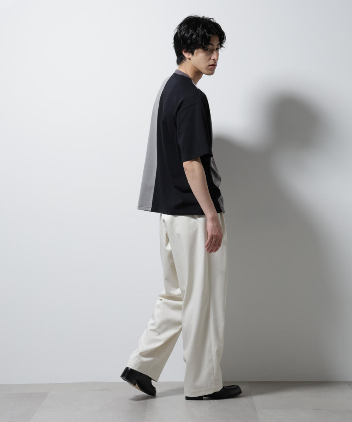 デザイン切替クルーネックTシャツ 半袖