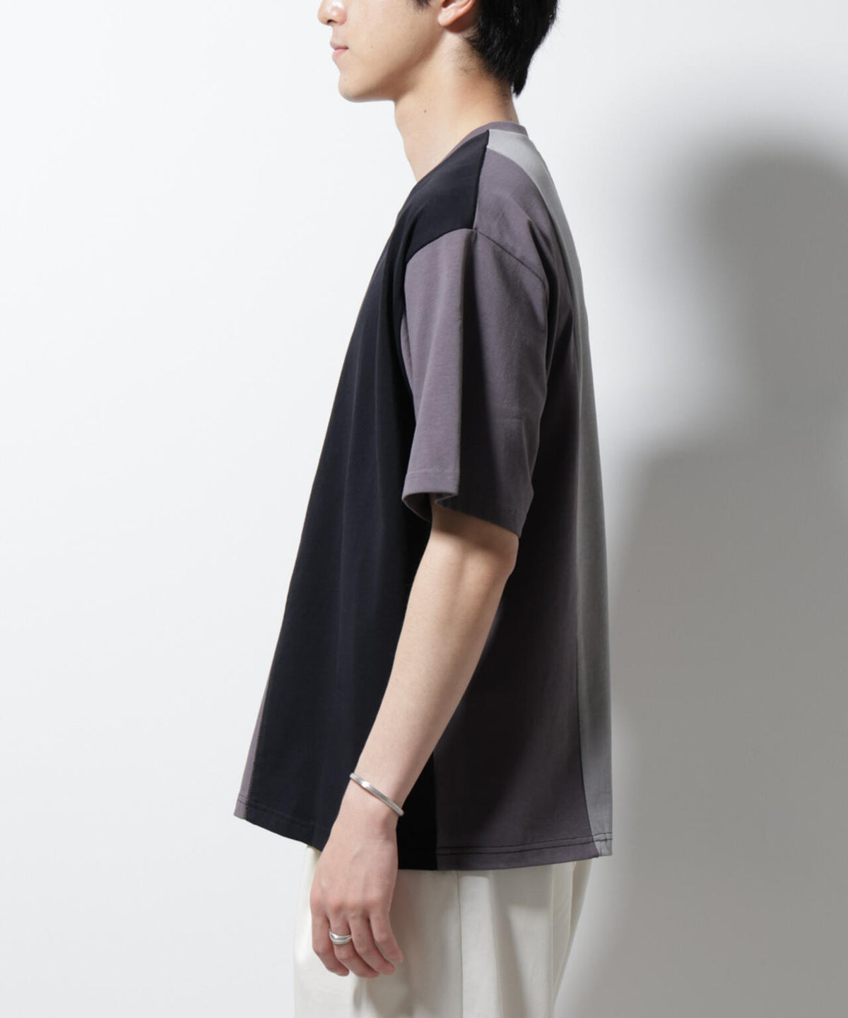 デザイン切替クルーネックTシャツ 半袖