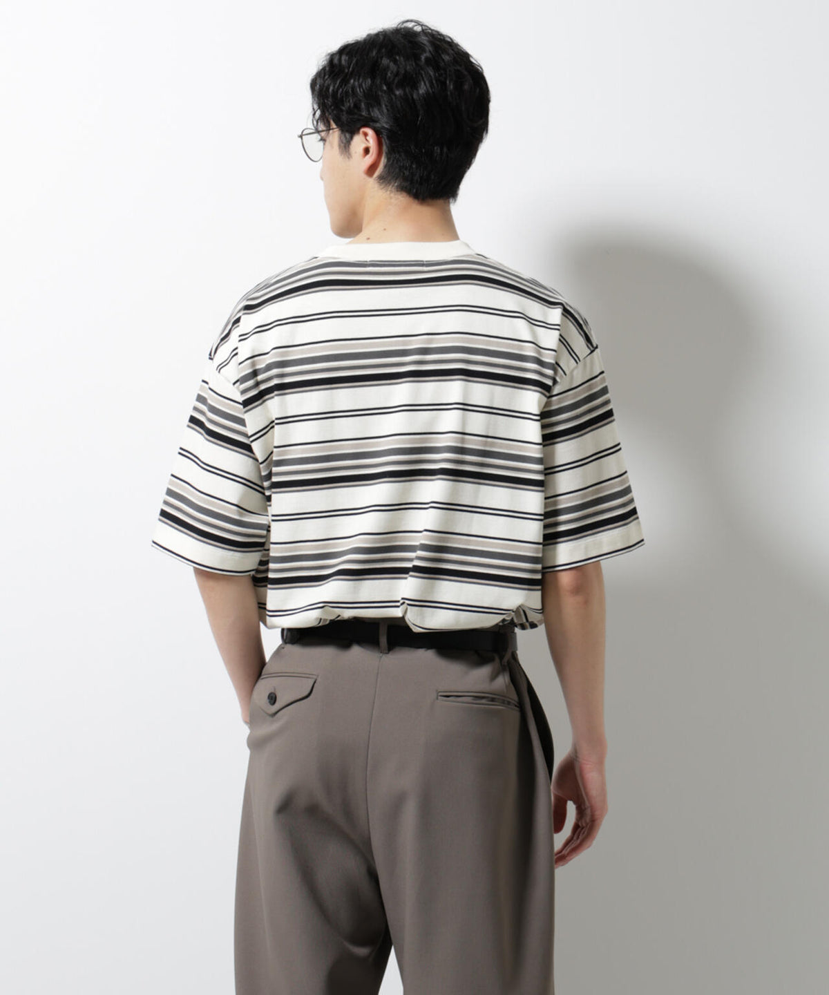 マルチボーダーリラックスTシャツ 半袖