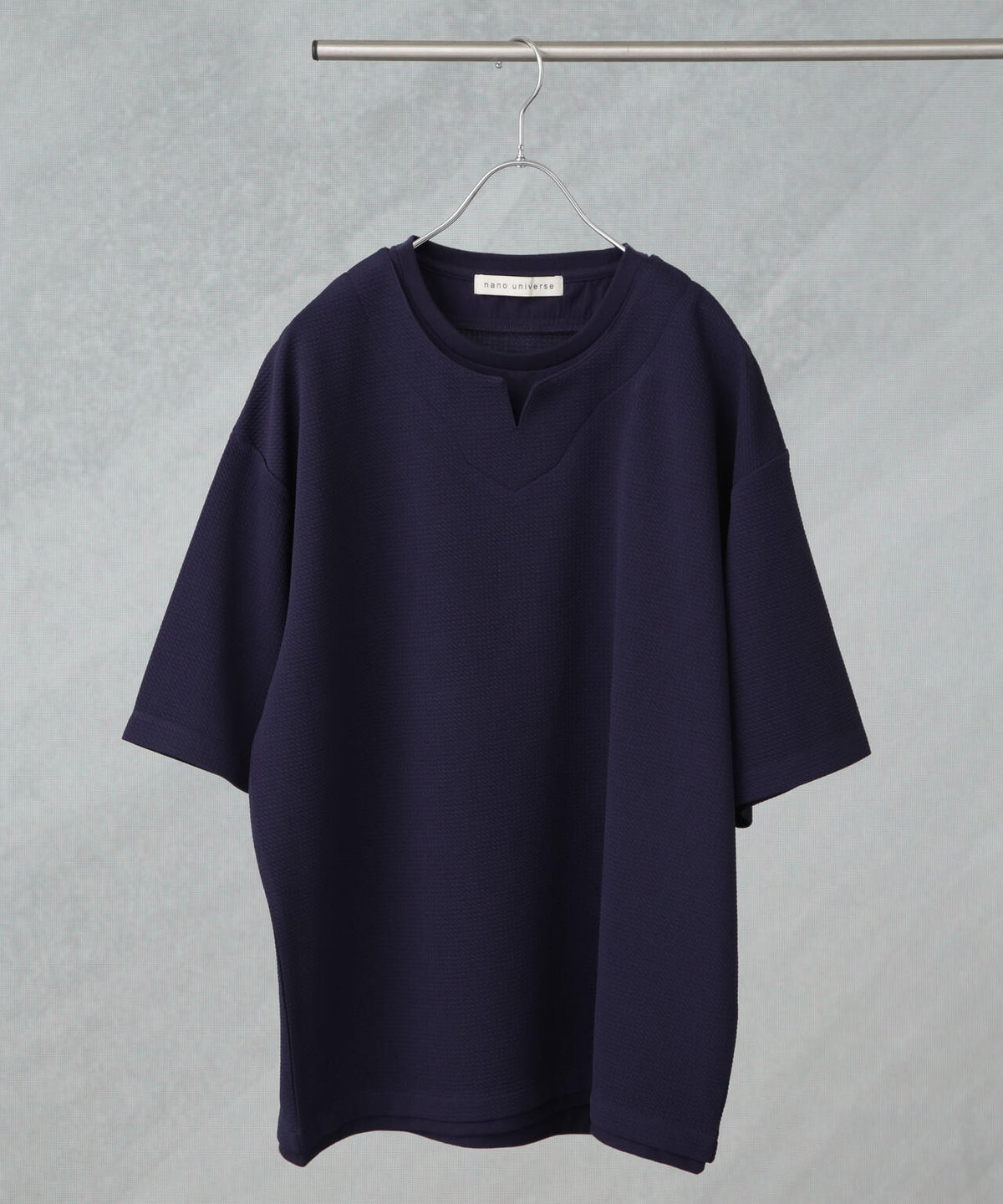 フェイクレイヤードキーネックTシャツ 半袖
