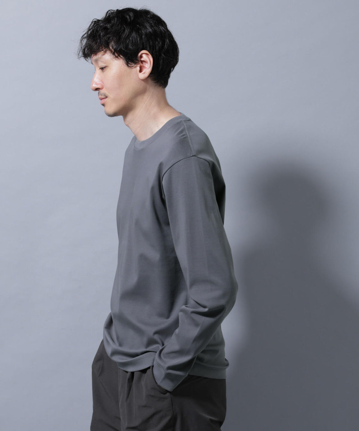 アンチスメルクルーネックTシャツ 長袖