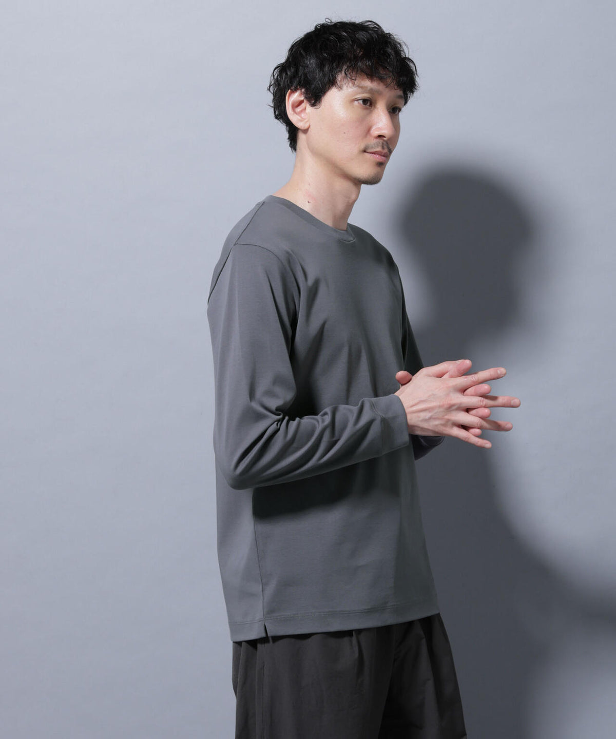 アンチスメルクルーネックTシャツ 長袖