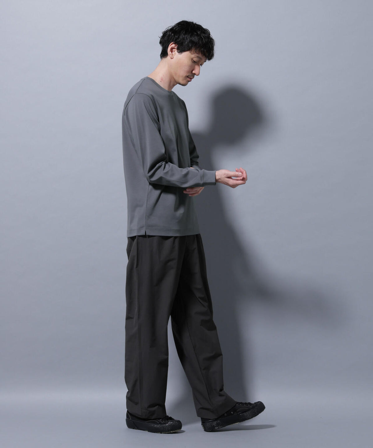 アンチスメルクルーネックTシャツ 長袖