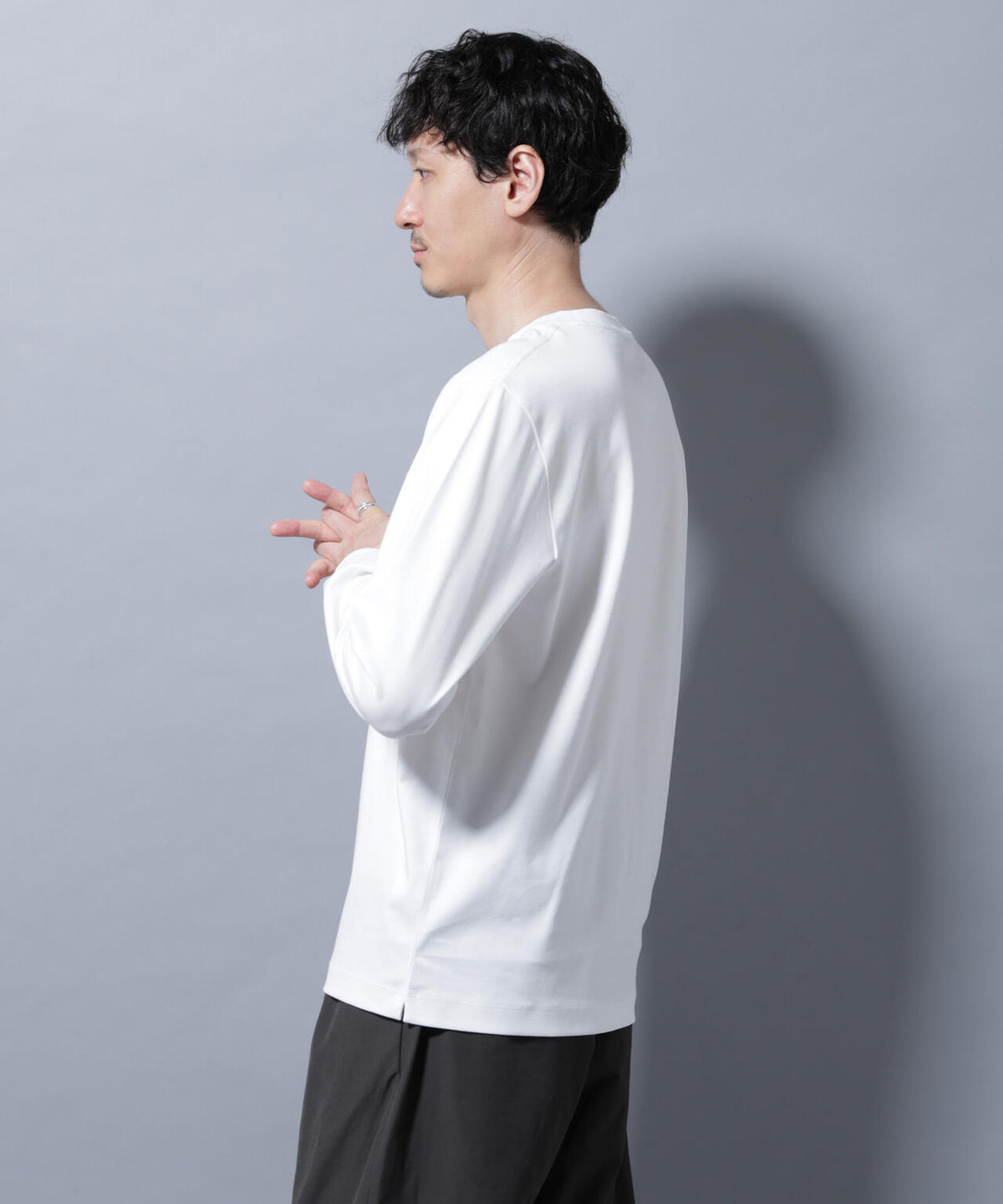 アンチスメルクルーネックTシャツ 長袖