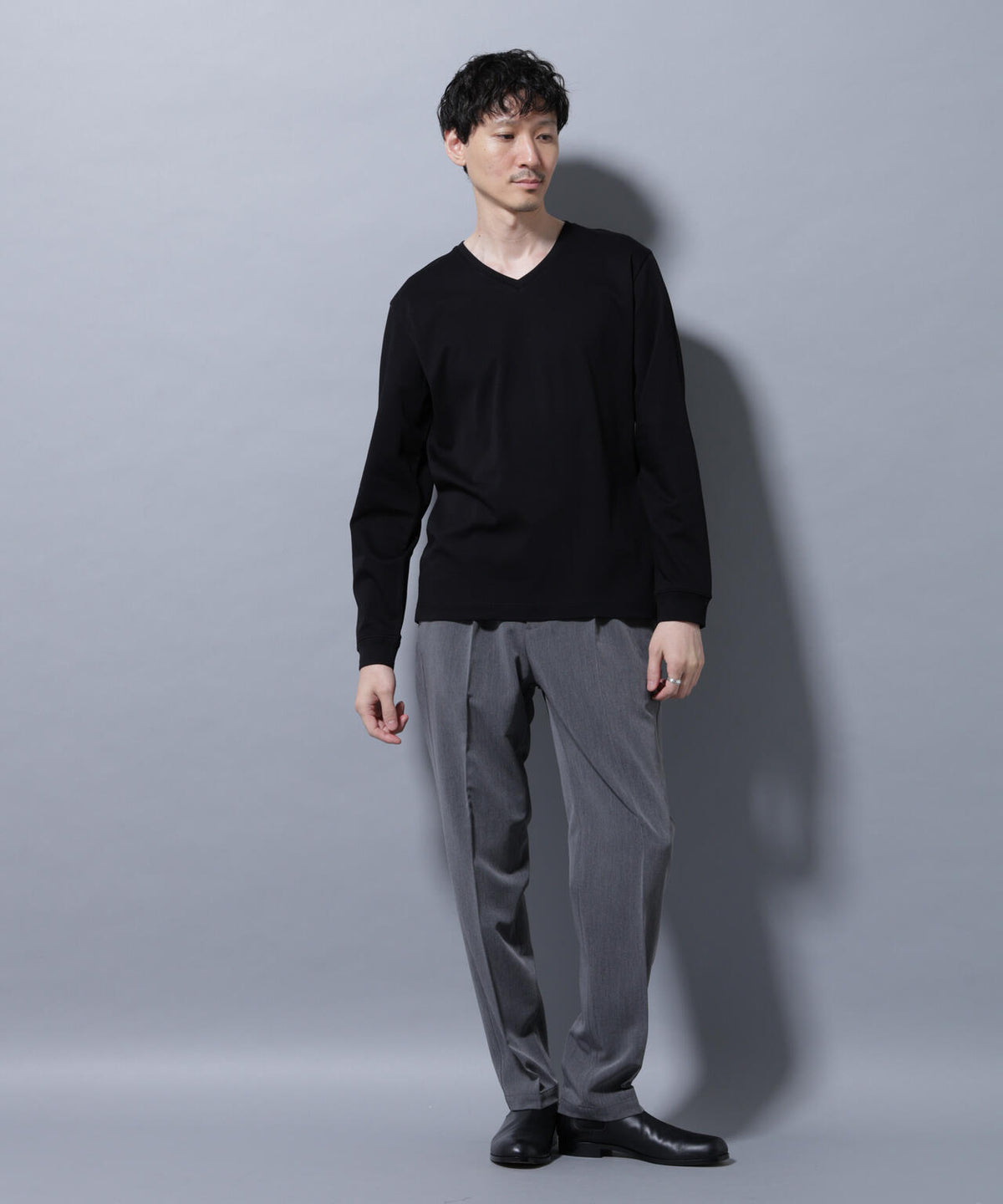 アンチスメルVネックTシャツ 長袖