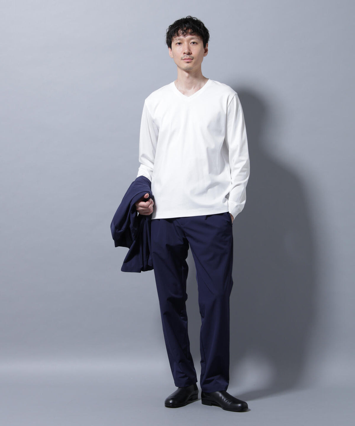 アンチスメルVネックTシャツ 長袖