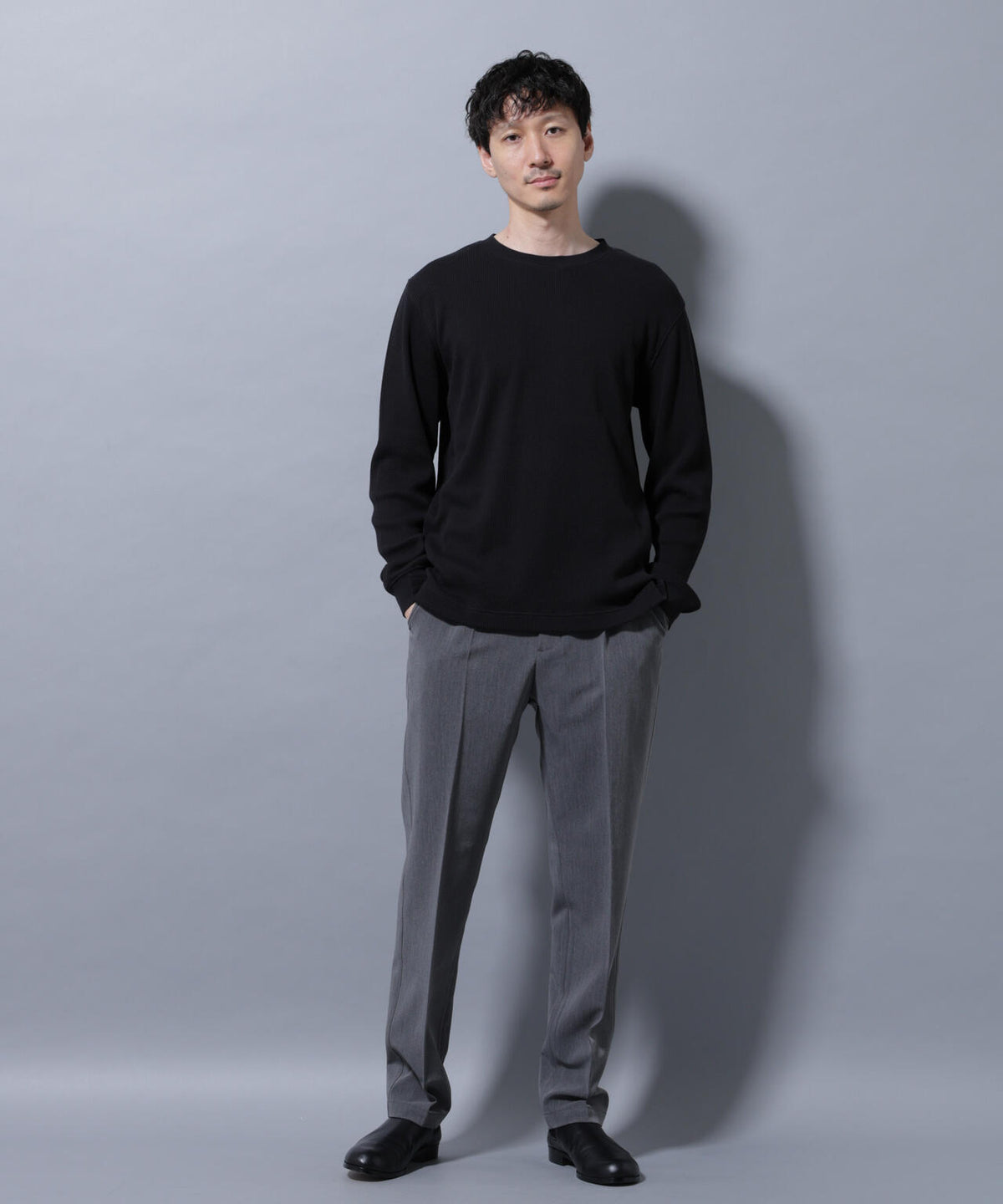 アンチスメルワッフルTシャツ 長袖