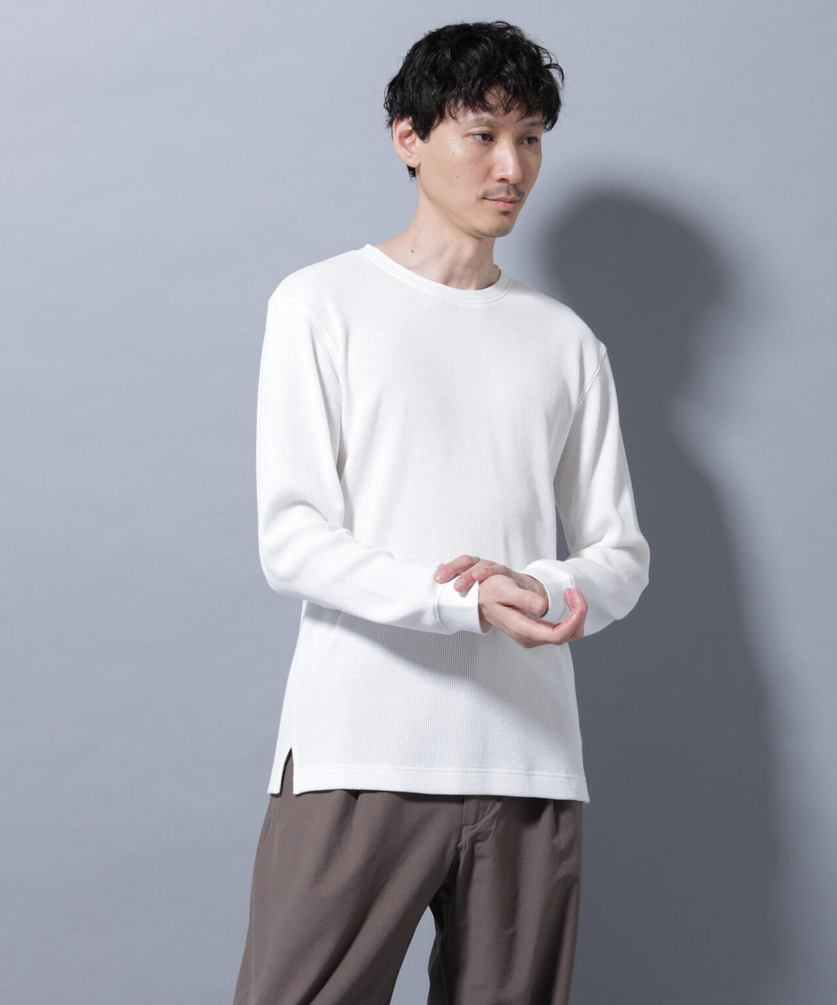 アンチスメルワッフルTシャツ 長袖