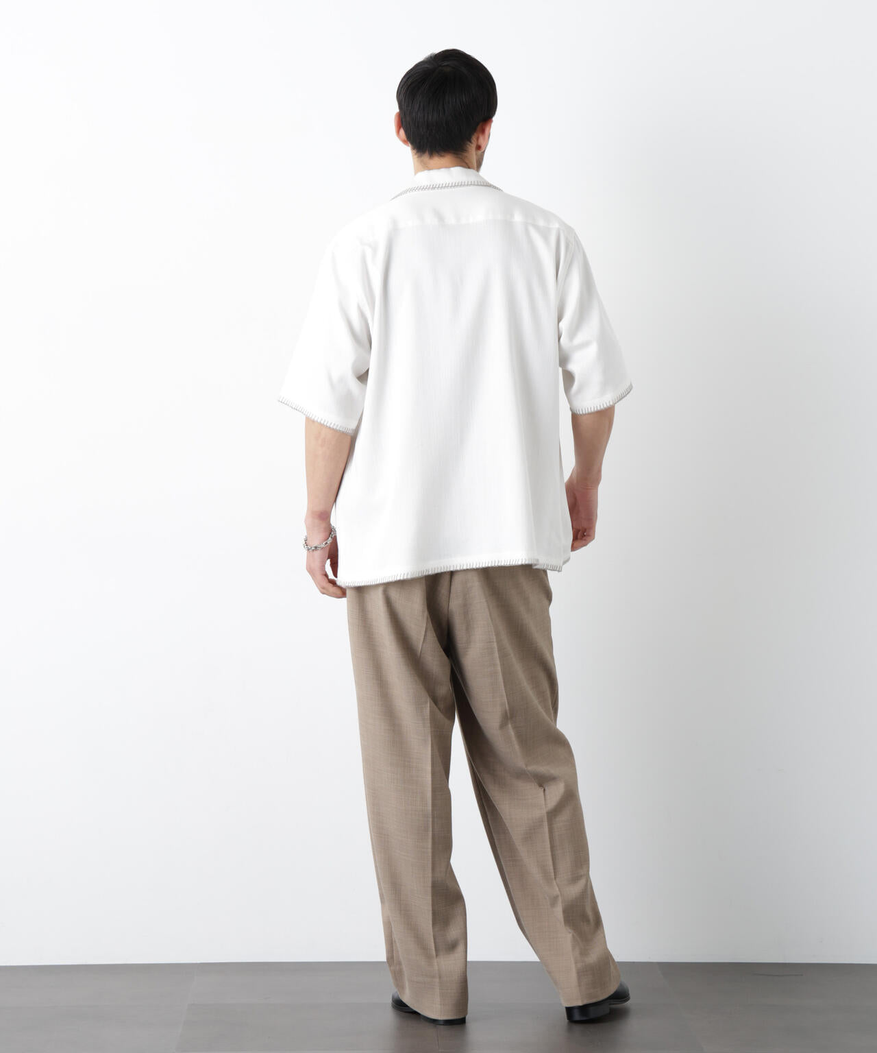 ブランケットステッチシャツ 半袖