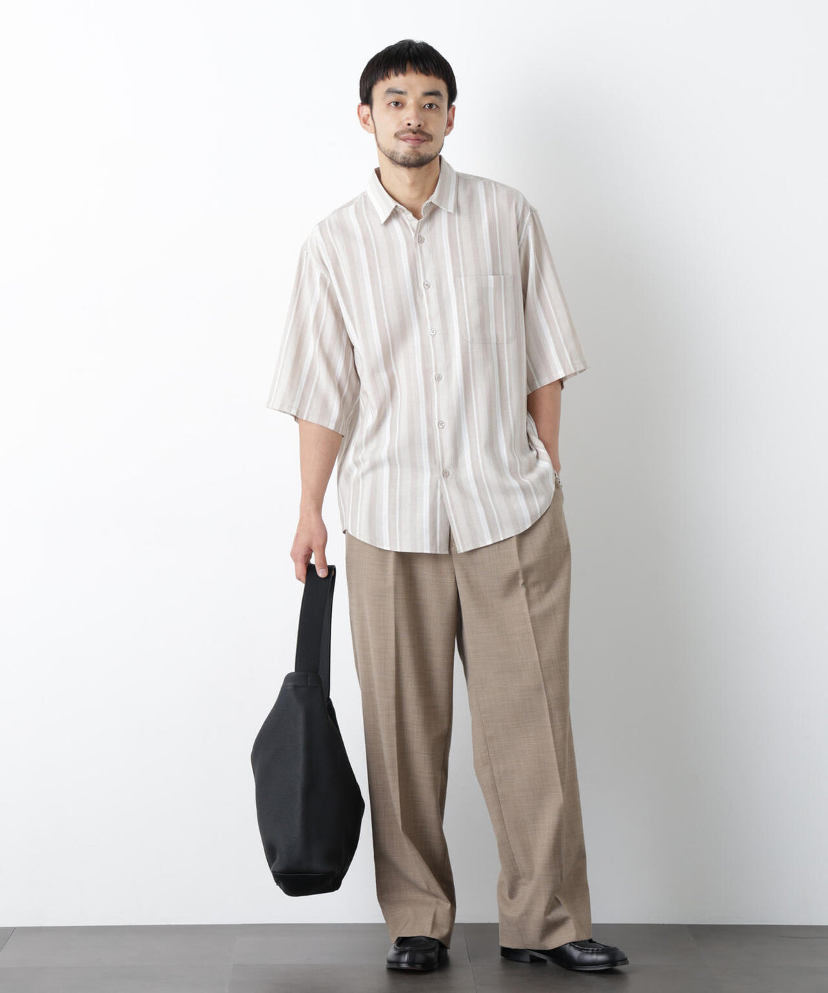 マルチストライプシャツ 半袖