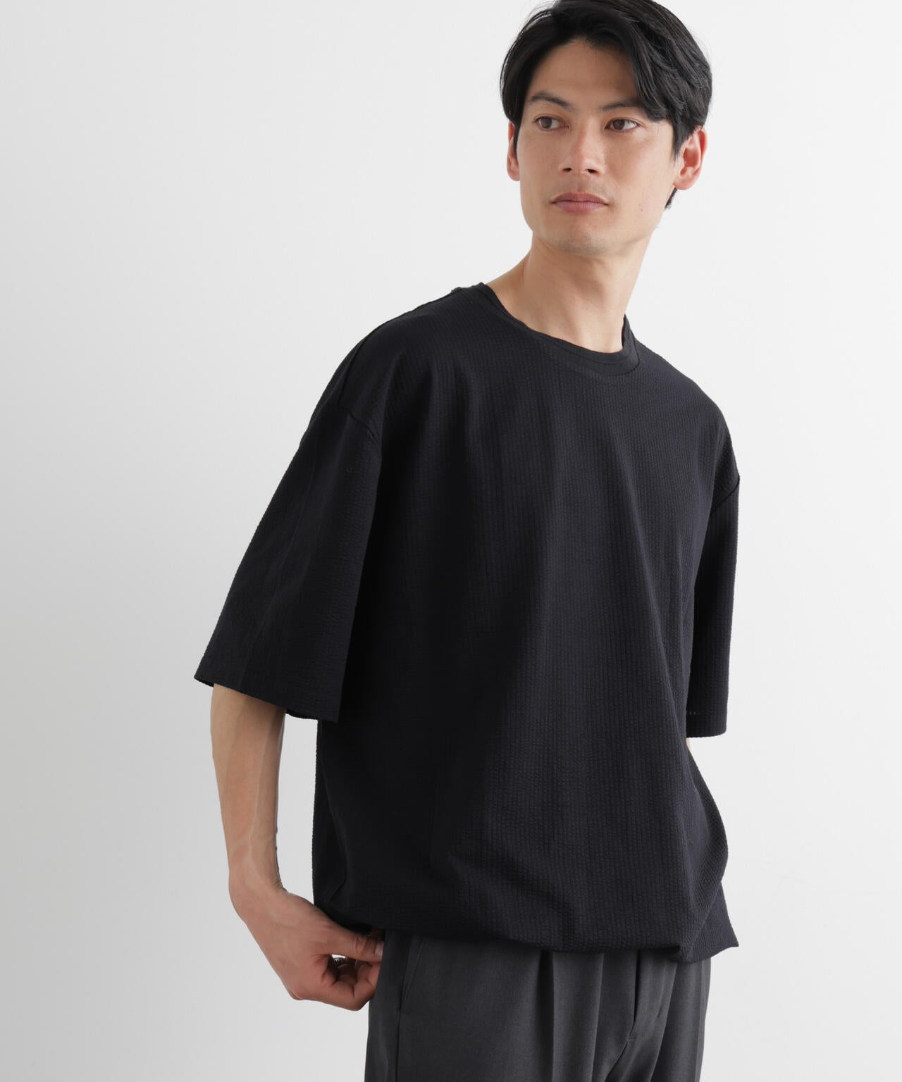 シルケットサッカーワイドTシャツ 半袖