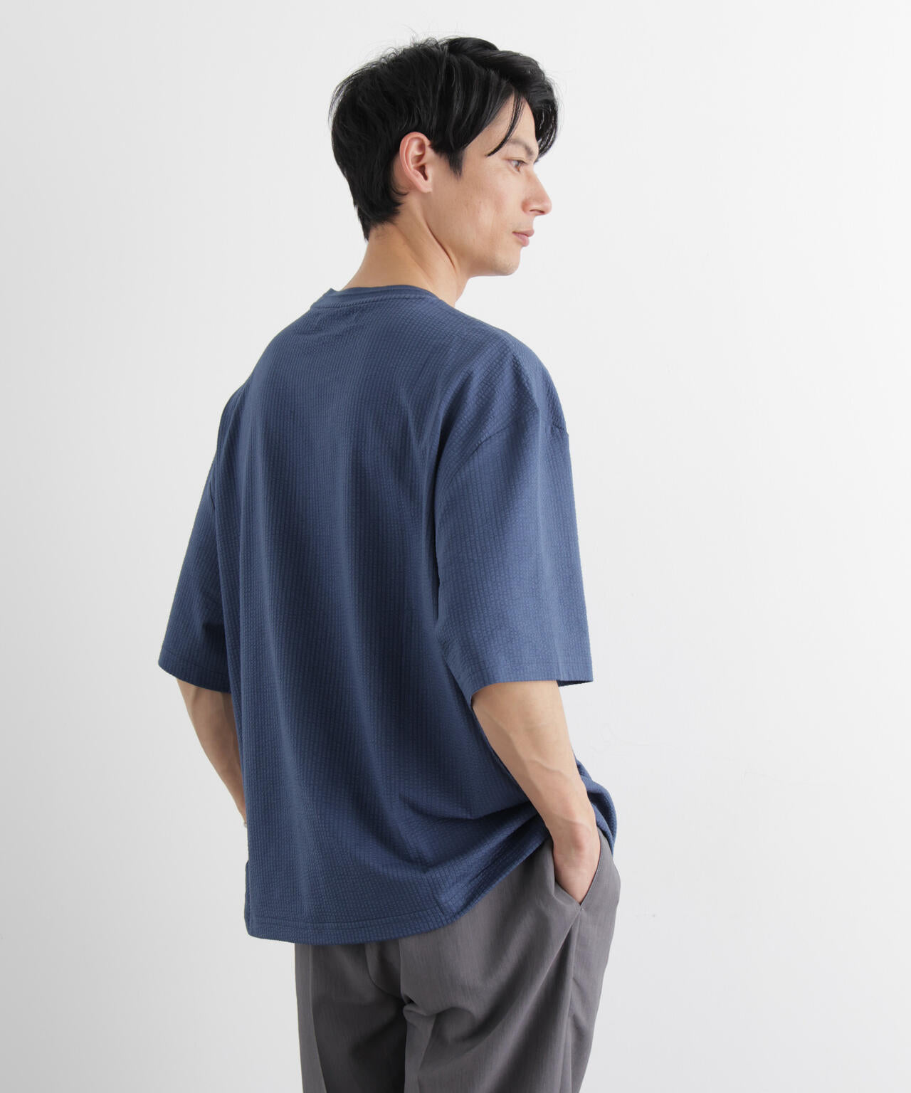 シルケットサッカーワイドTシャツ 半袖