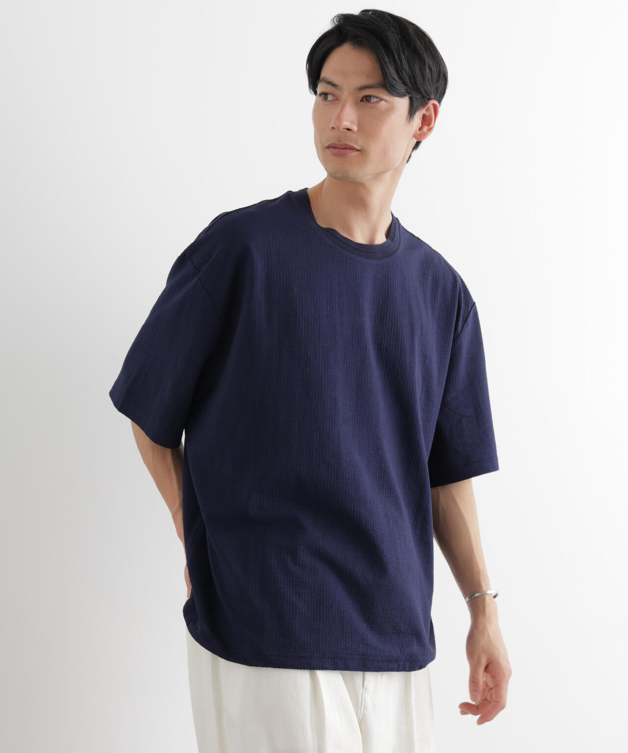 シルケットサッカーワイドTシャツ 半袖
