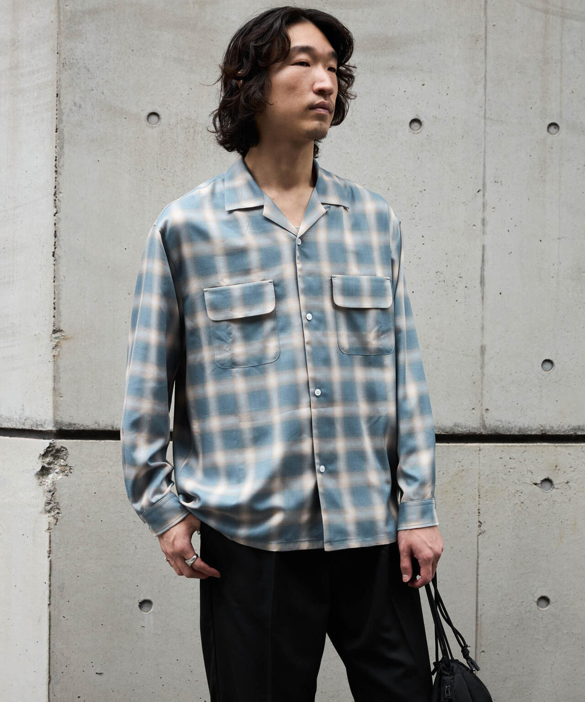 WEB限定/TRドレープオンブレーシャツ 長袖