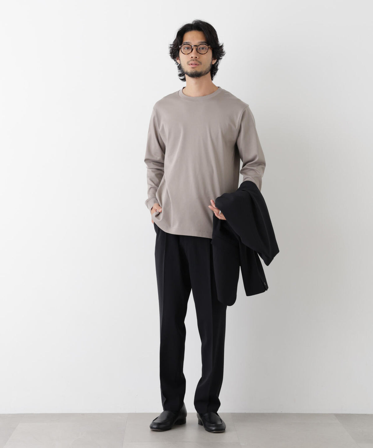 アンチスメルクルーネックTシャツ 長袖