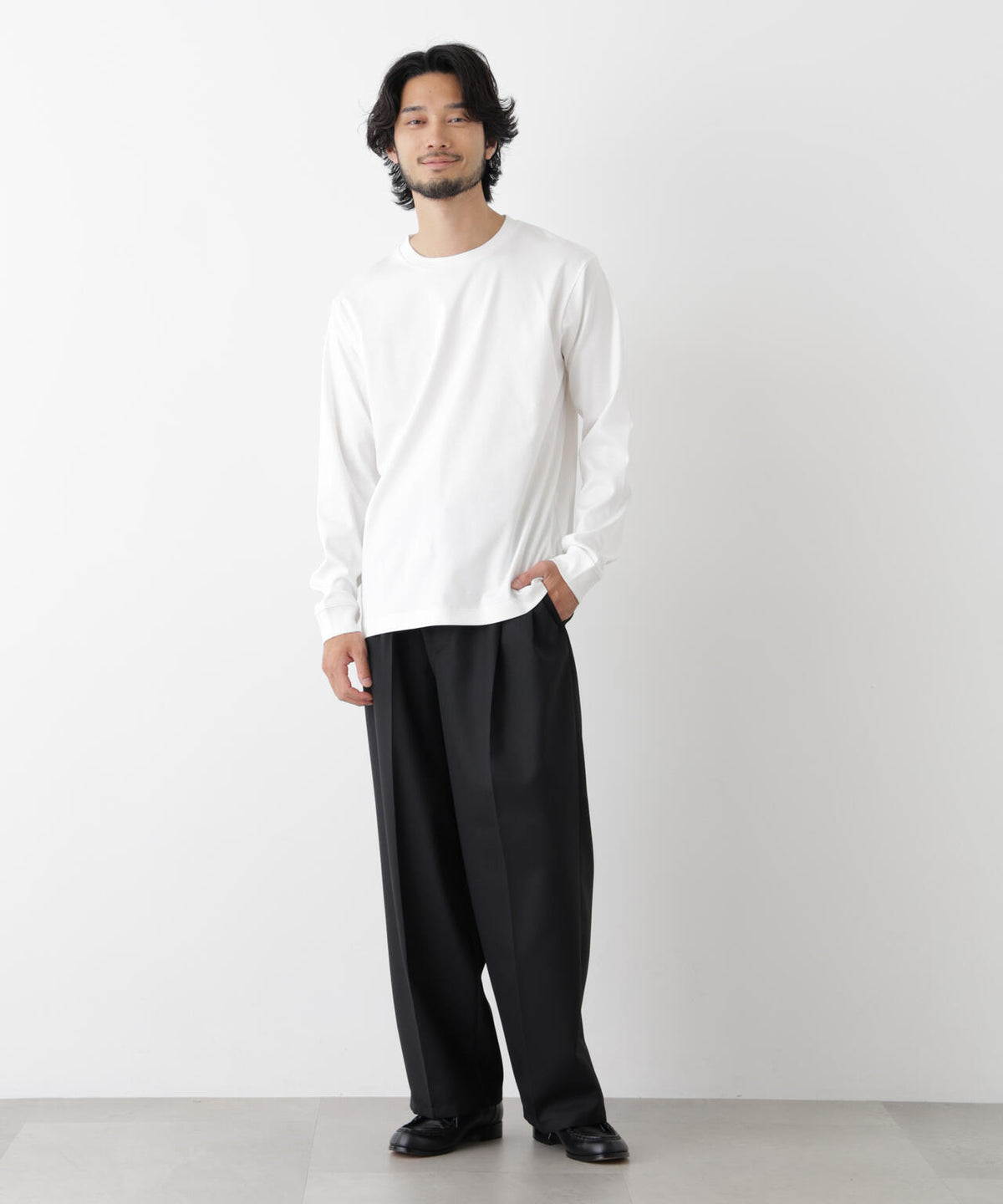 アンチスメルクルーネックTシャツ 長袖