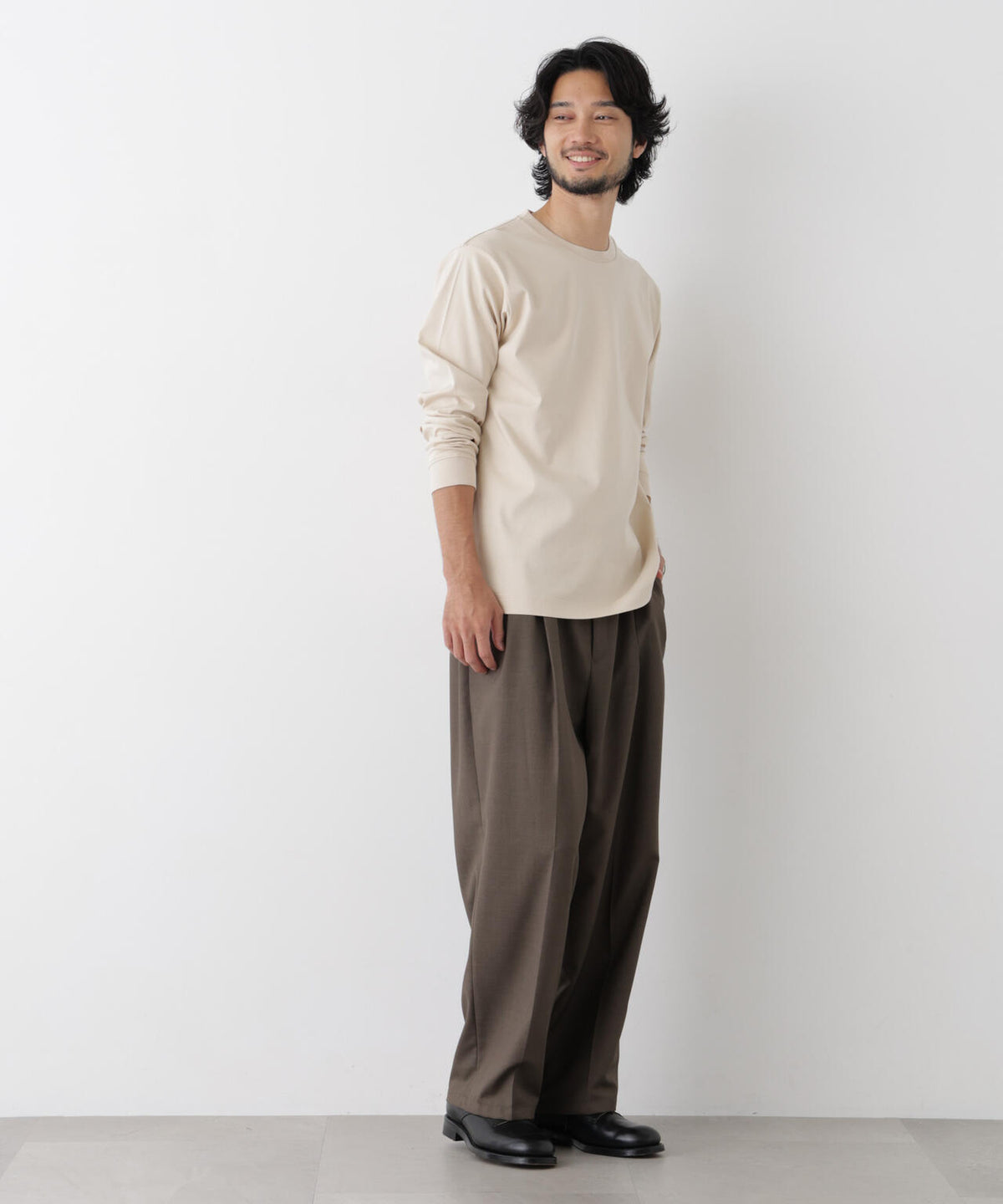 アンチスメルクルーネックTシャツ 長袖