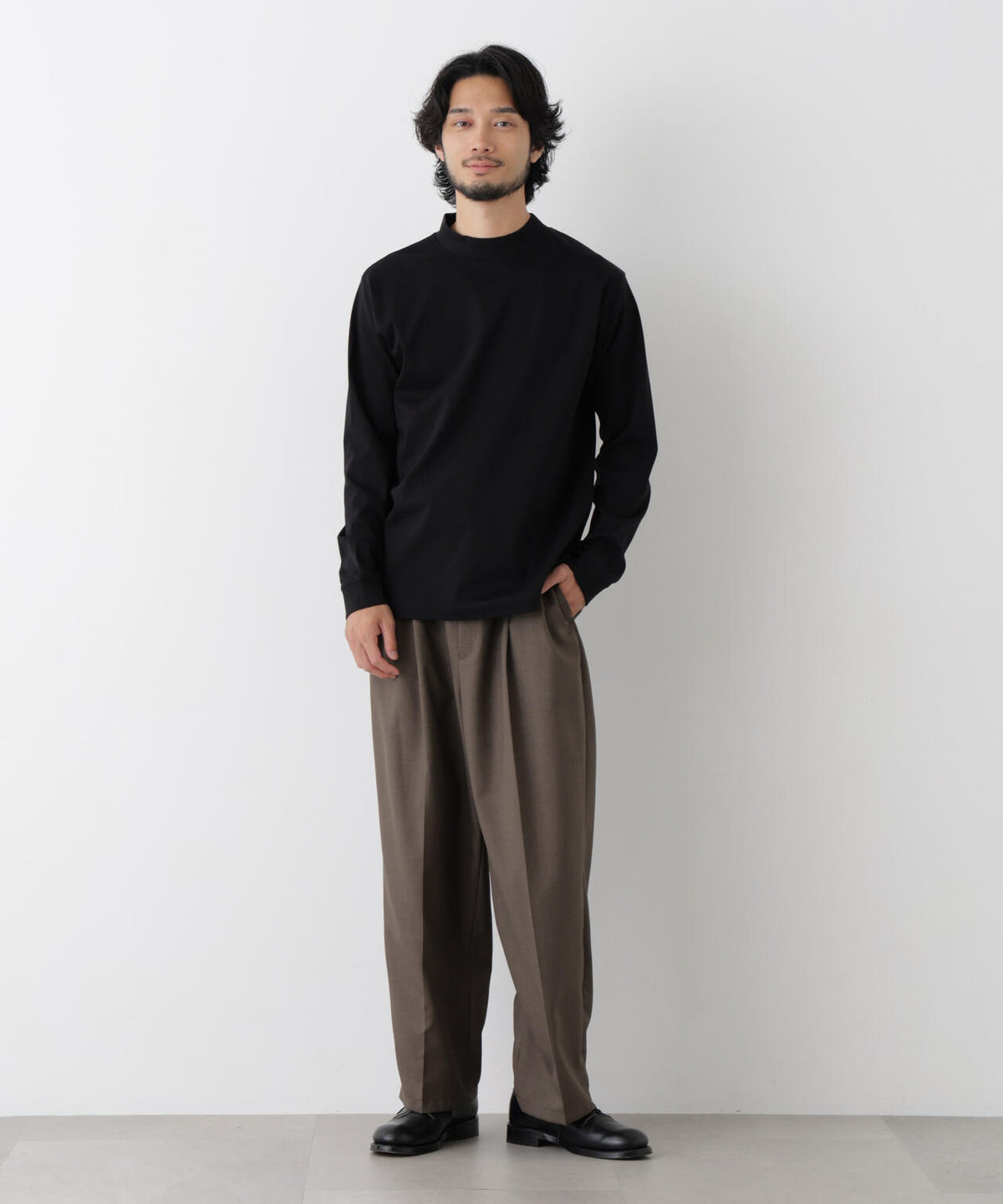 アンチスメルモックネックTシャツ 長袖