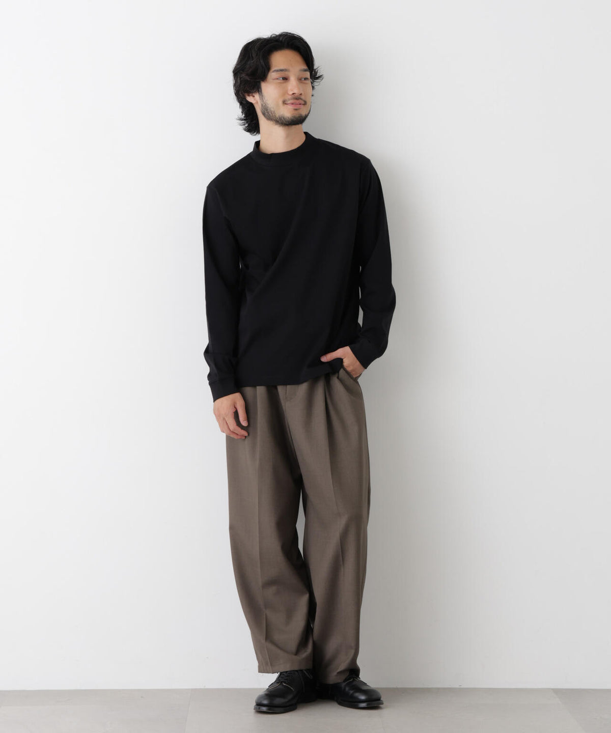 アンチスメルモックネックTシャツ 長袖