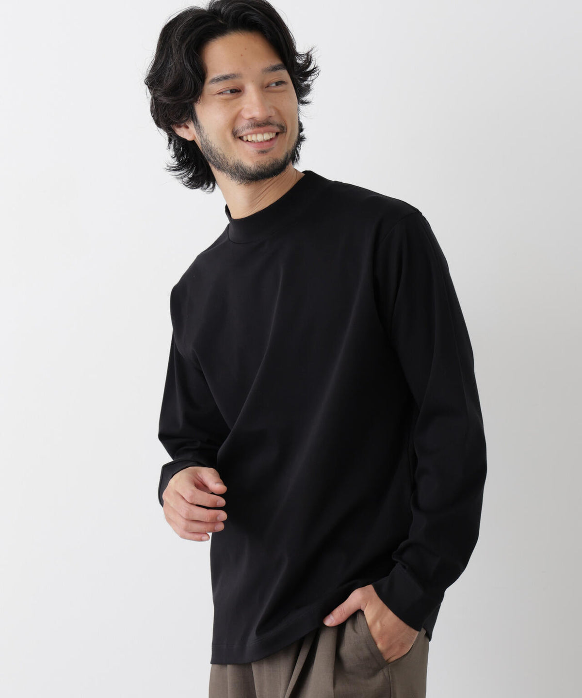アンチスメルモックネックTシャツ 長袖