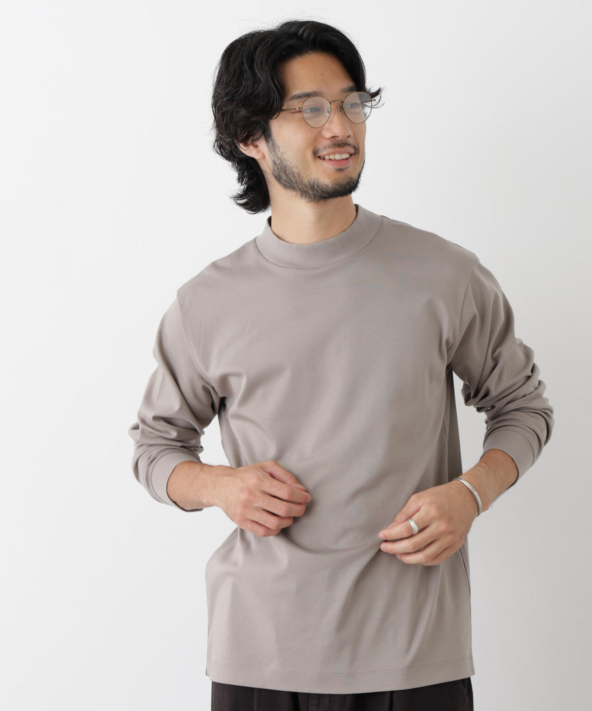 アンチスメルモックネックTシャツ 長袖