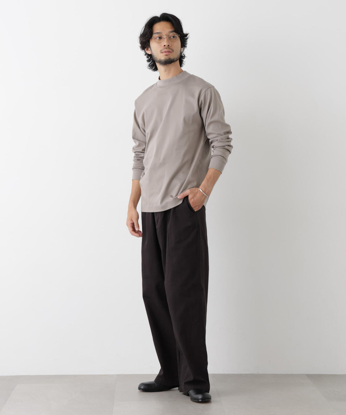 アンチスメルモックネックTシャツ 長袖