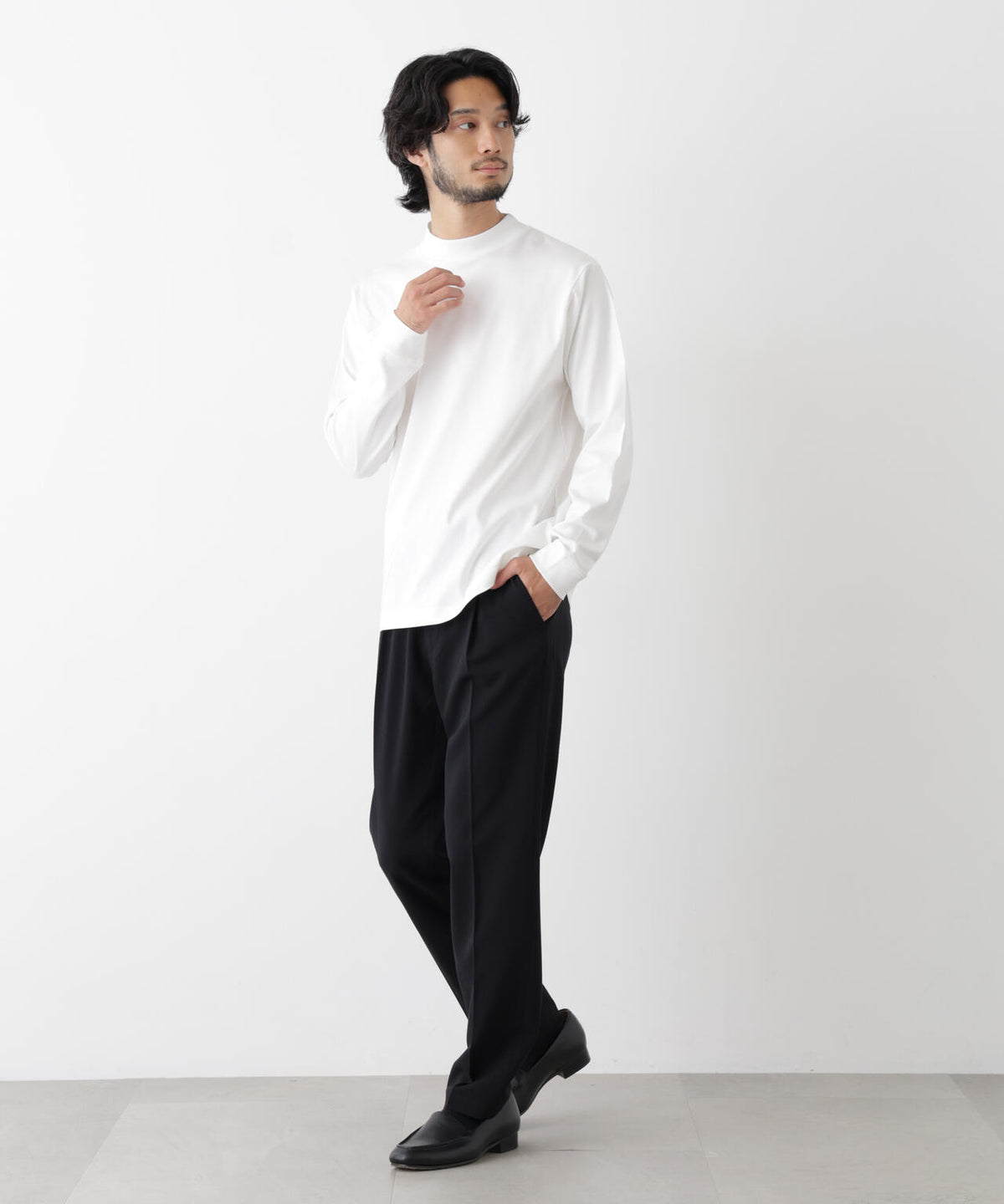 アンチスメルモックネックTシャツ 長袖
