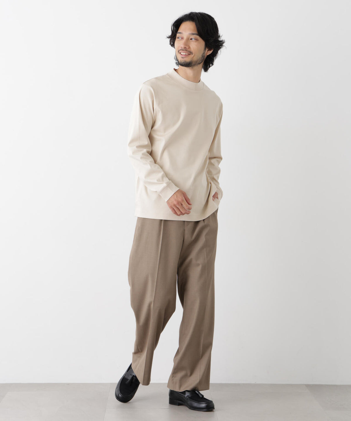 アンチスメルモックネックTシャツ 長袖