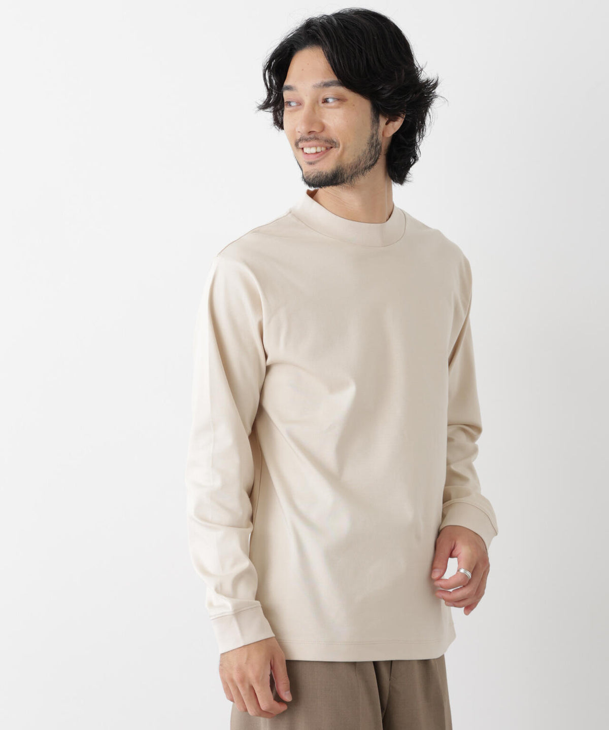 アンチスメルモックネックTシャツ 長袖