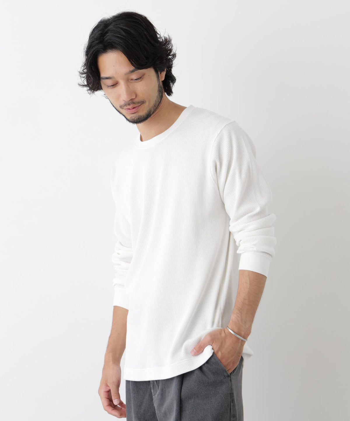 アンチスメルワッフル Tシャツ 長袖