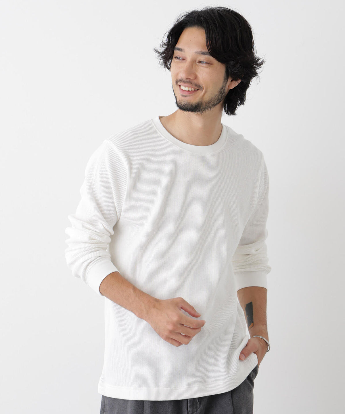 アンチスメルワッフル Tシャツ 長袖